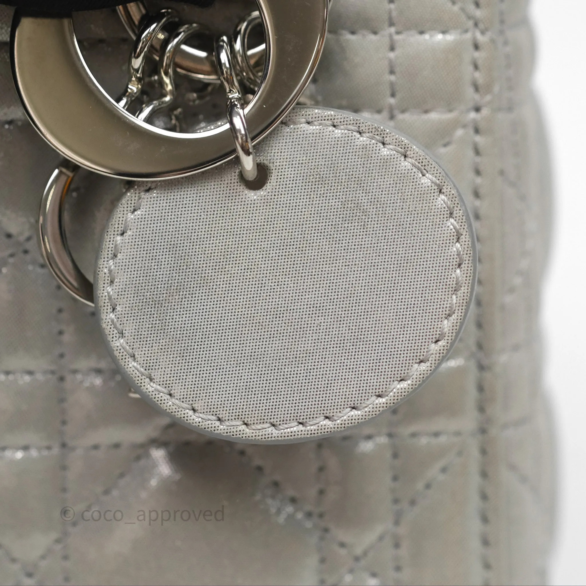 Christian Dior Calfskin Cannage Mini Lady Dior Grey