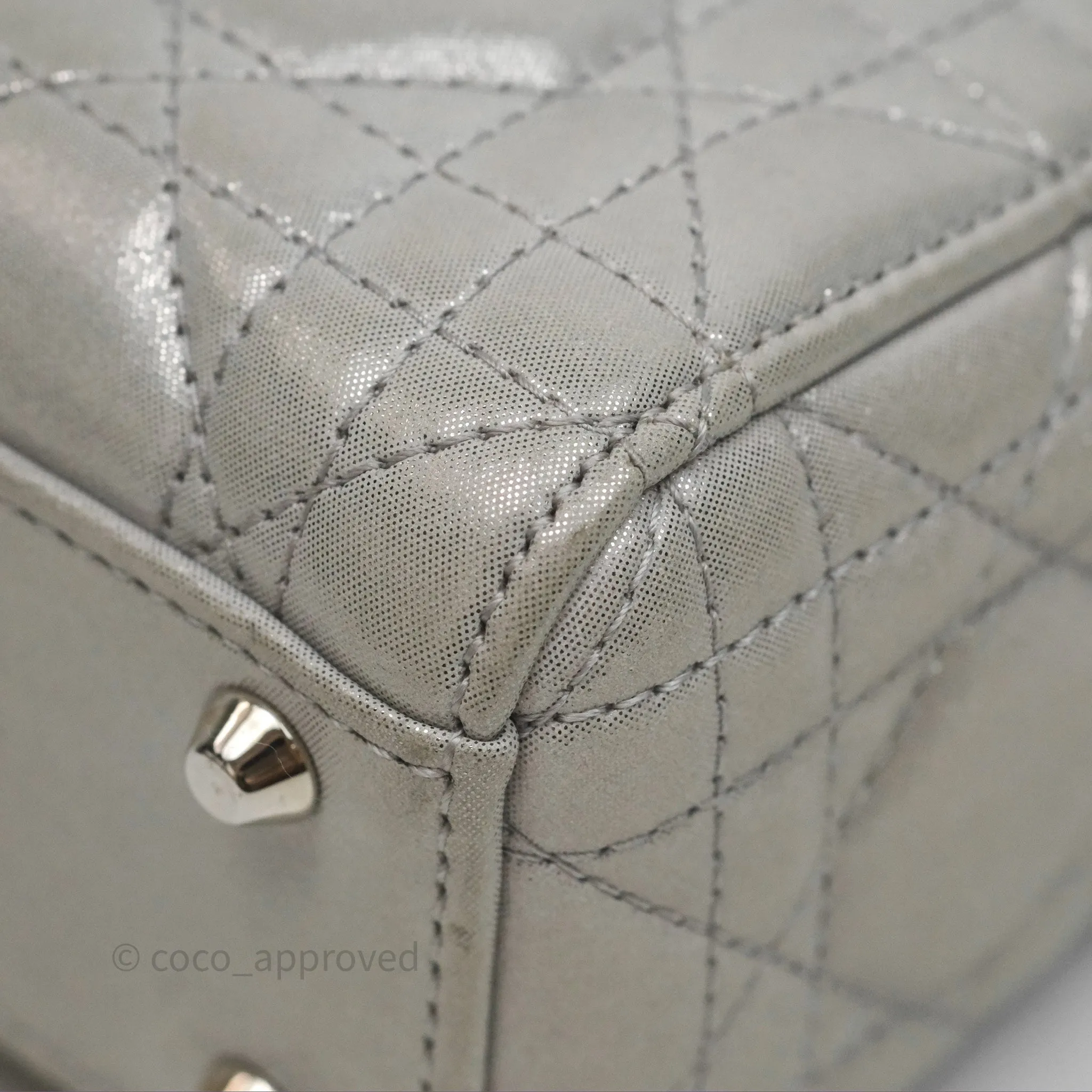 Christian Dior Calfskin Cannage Mini Lady Dior Grey