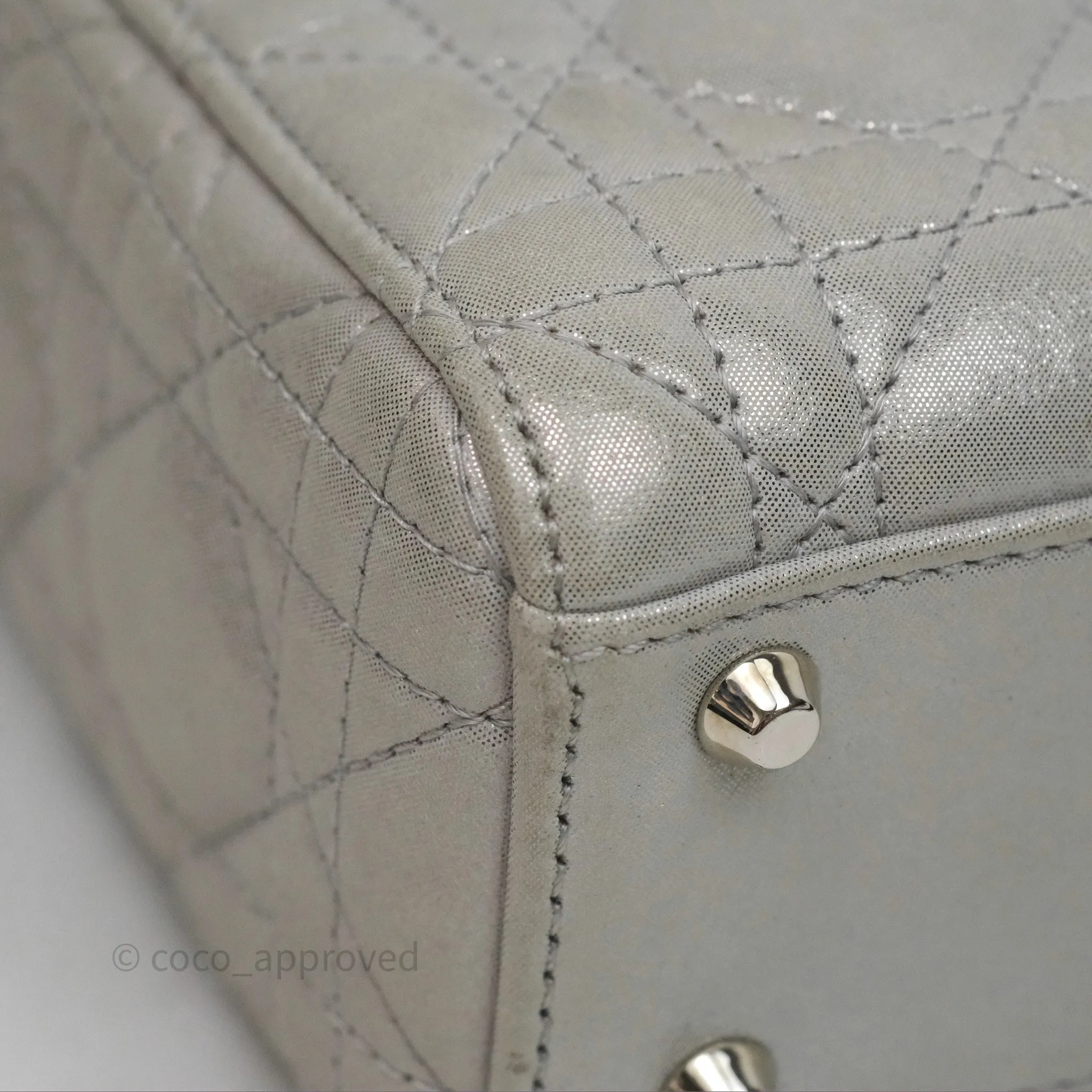 Christian Dior Calfskin Cannage Mini Lady Dior Grey