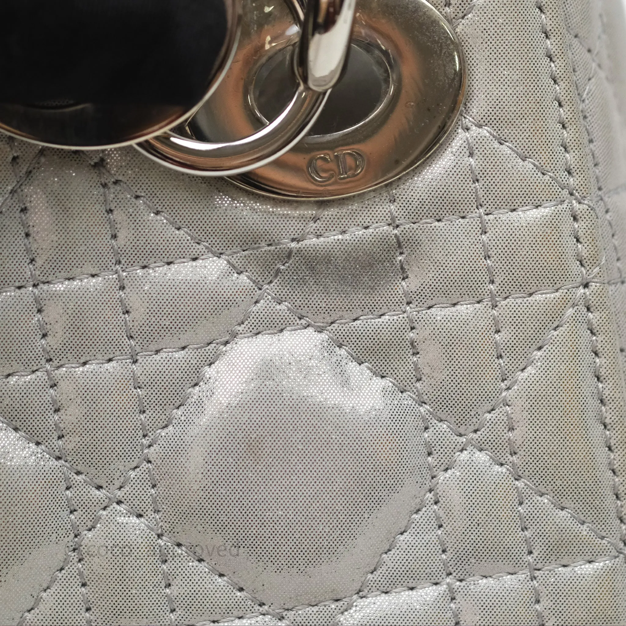 Christian Dior Calfskin Cannage Mini Lady Dior Grey