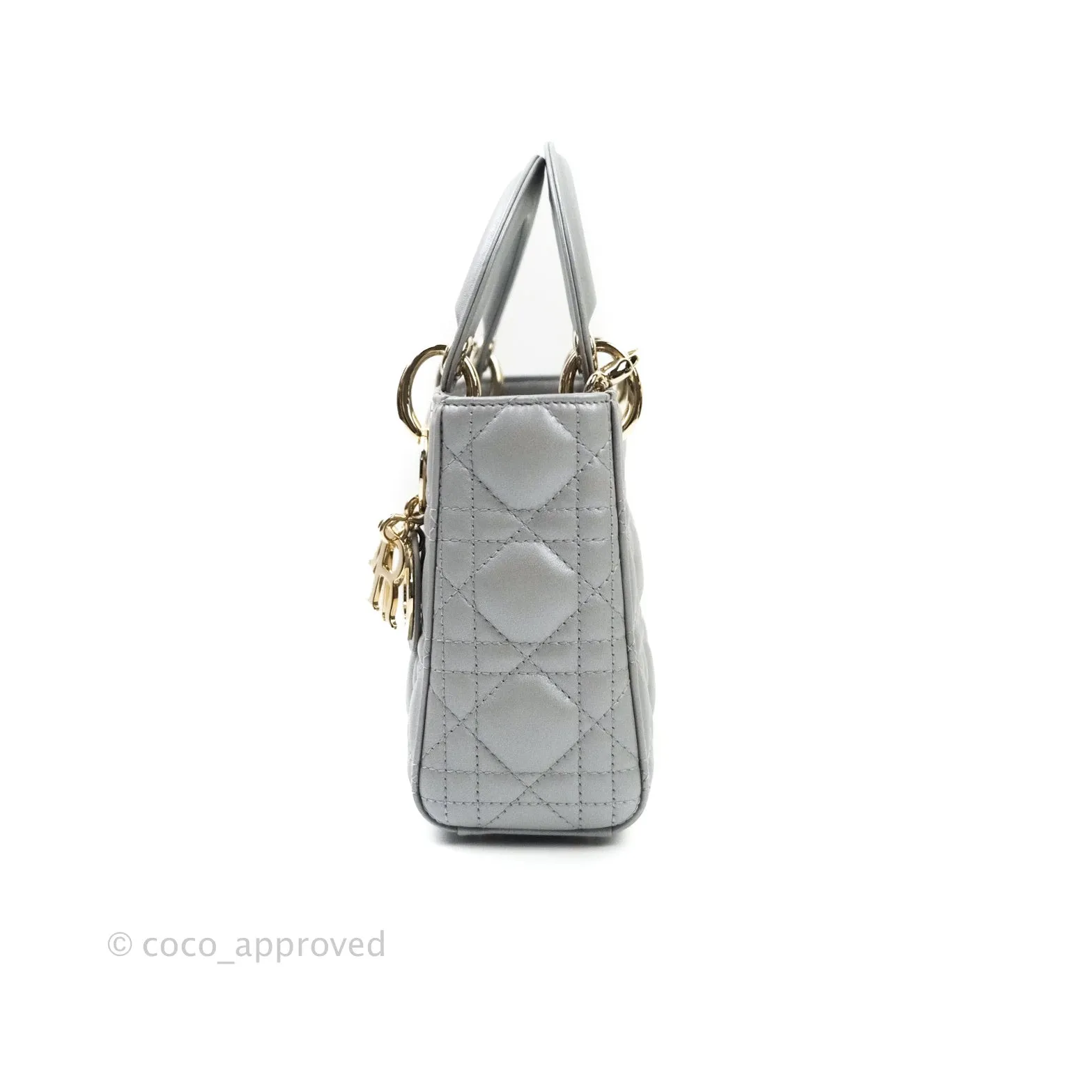 Christian Dior Calfskin Cannage Mini Lady Dior Grey