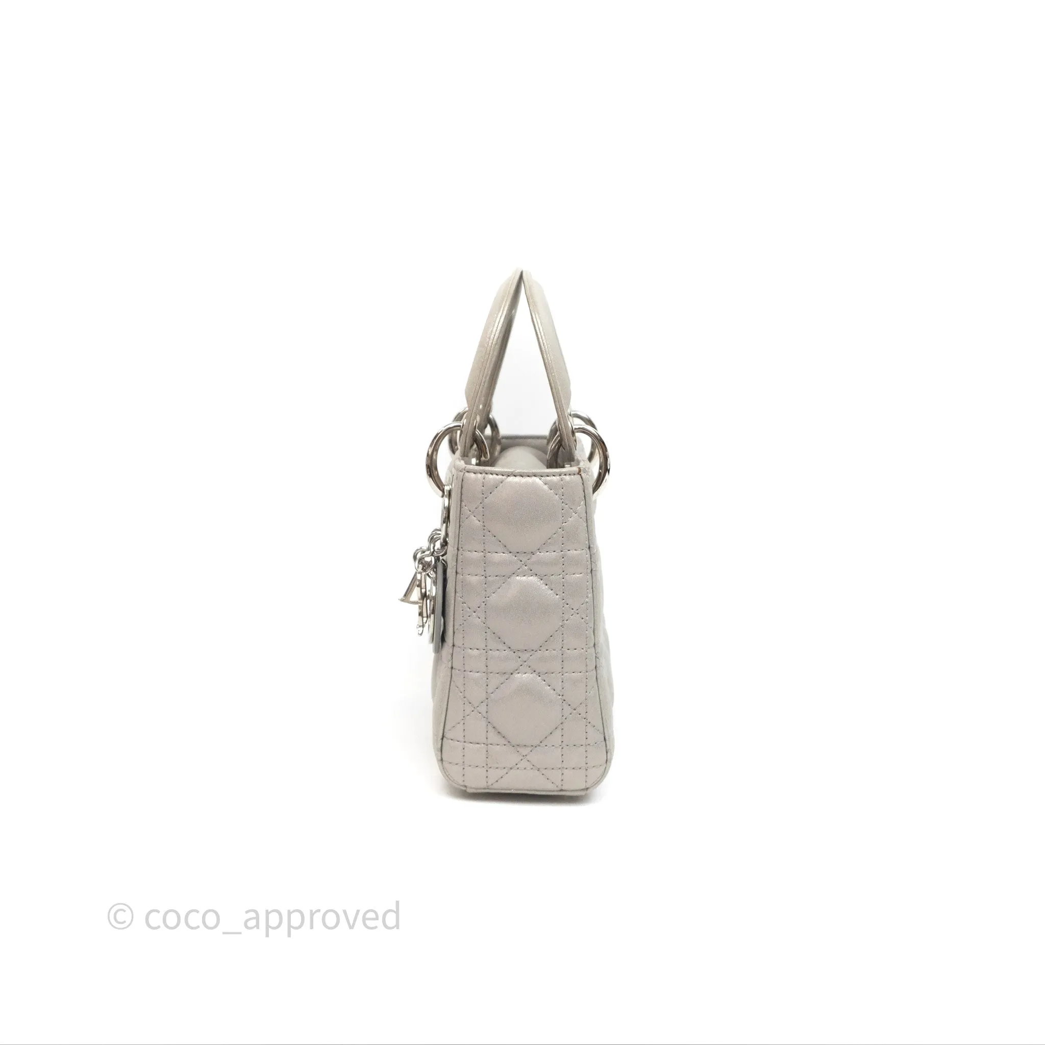 Christian Dior Calfskin Cannage Mini Lady Dior Grey