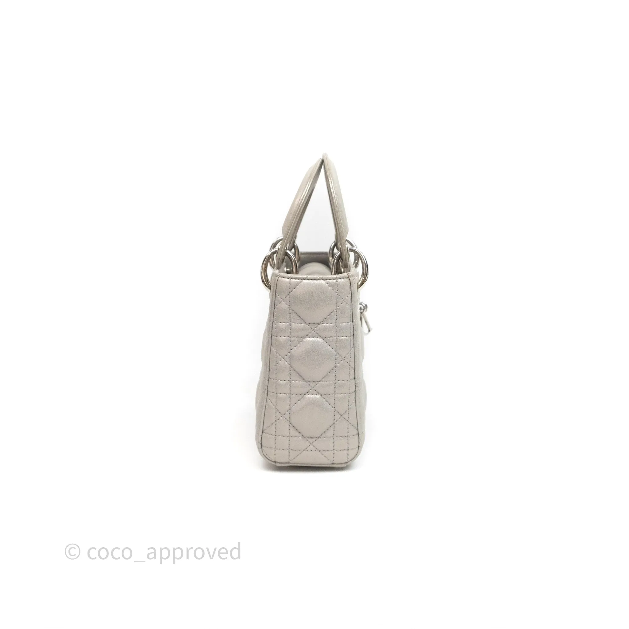 Christian Dior Calfskin Cannage Mini Lady Dior Grey