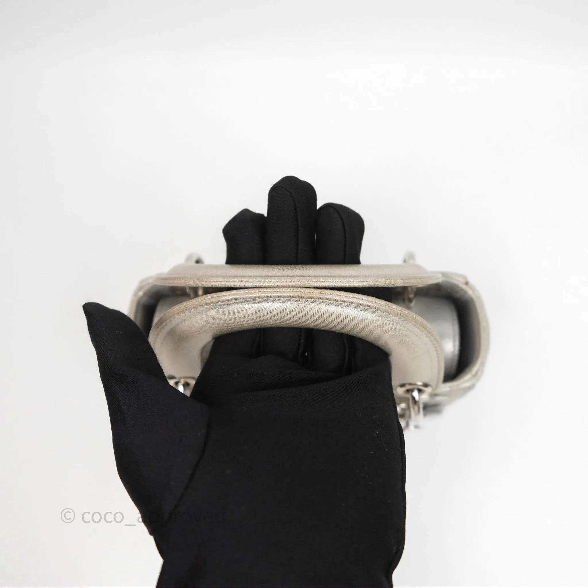 Christian Dior Calfskin Cannage Mini Lady Dior Grey