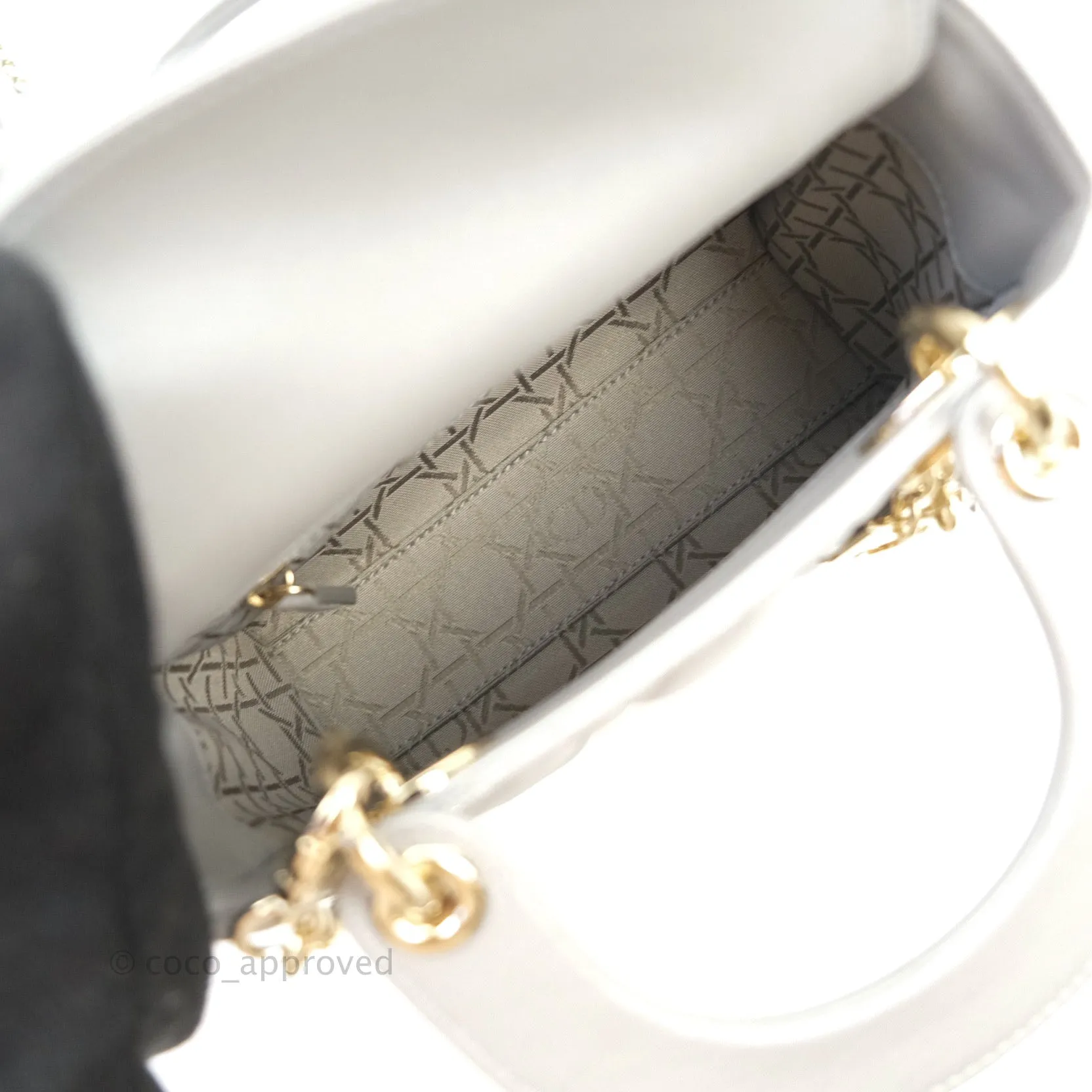 Christian Dior Calfskin Cannage Mini Lady Dior Grey