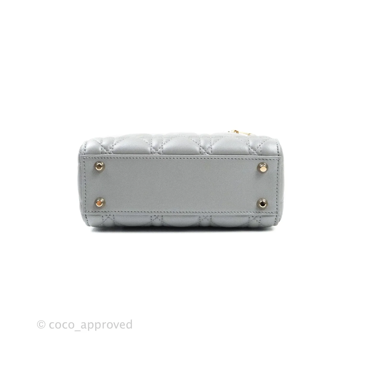 Christian Dior Calfskin Cannage Mini Lady Dior Grey