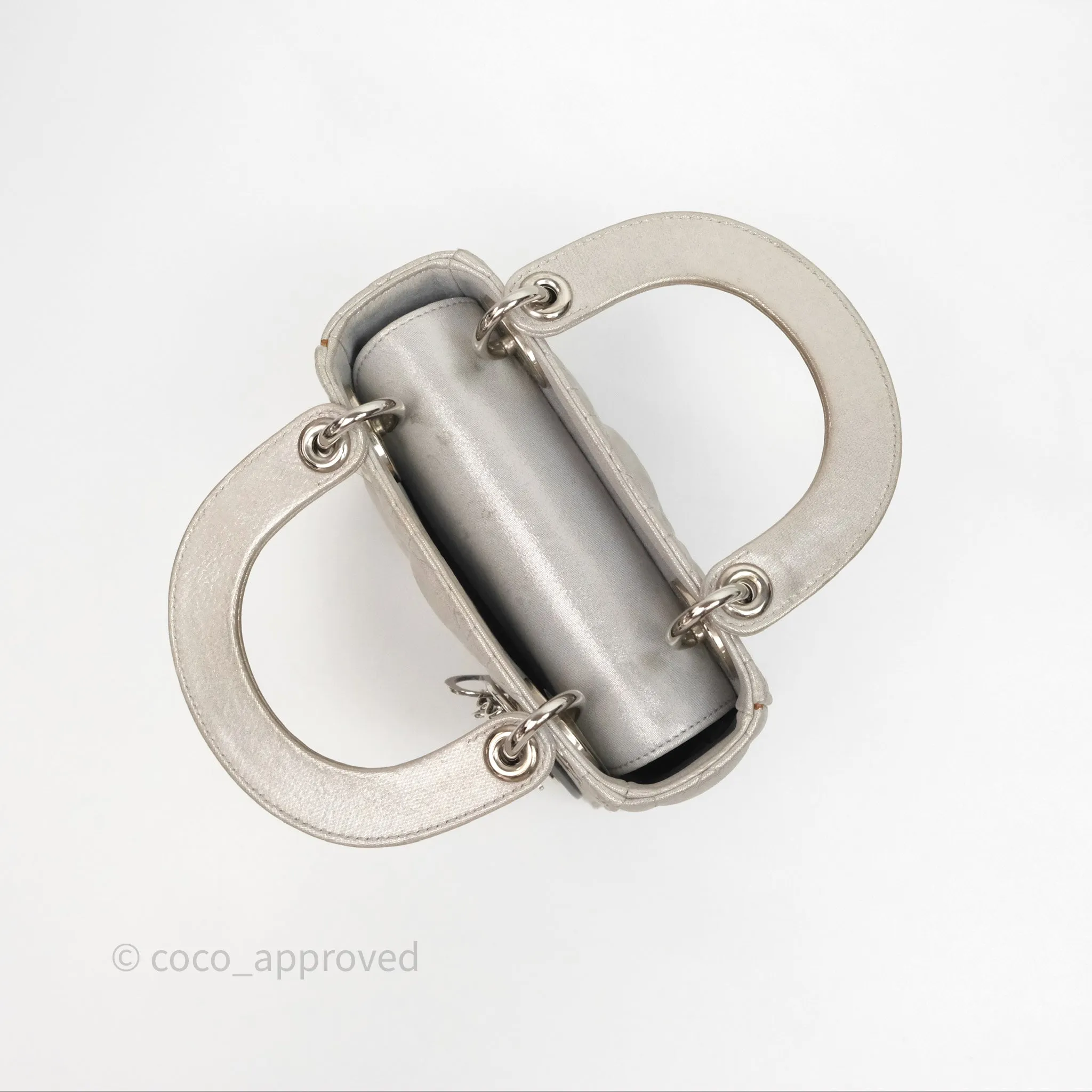 Christian Dior Calfskin Cannage Mini Lady Dior Grey