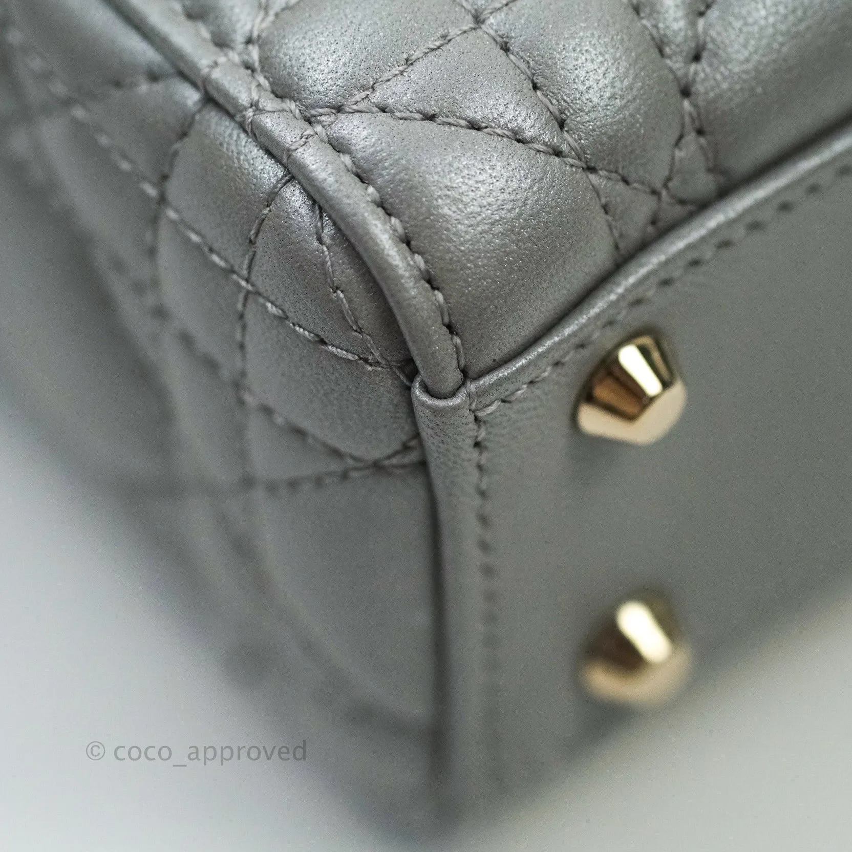 Christian Dior Calfskin Cannage Mini Lady Dior Grey