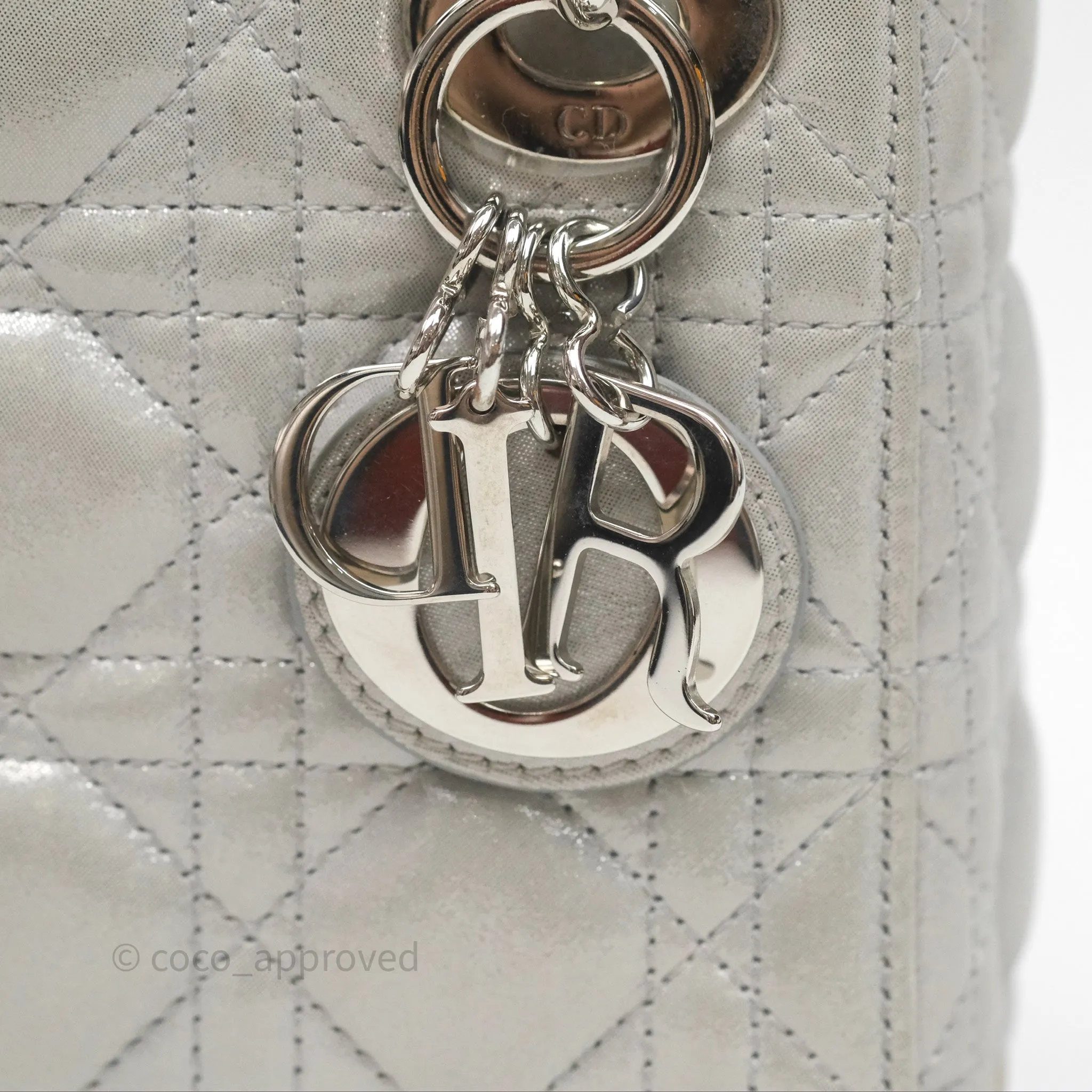 Christian Dior Calfskin Cannage Mini Lady Dior Grey