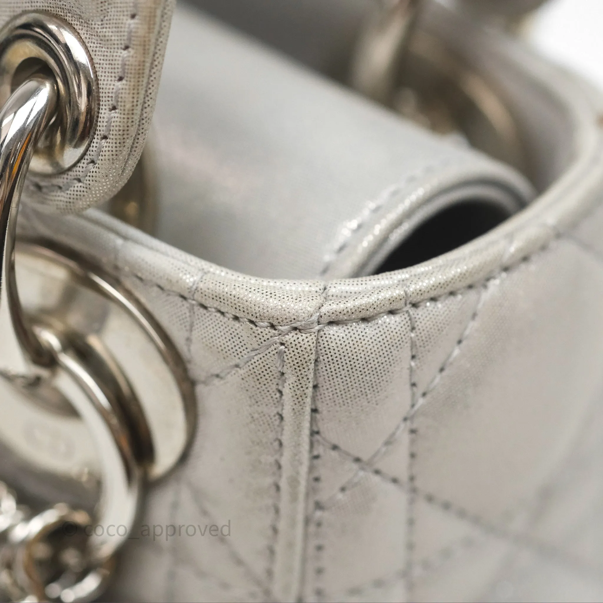 Christian Dior Calfskin Cannage Mini Lady Dior Grey