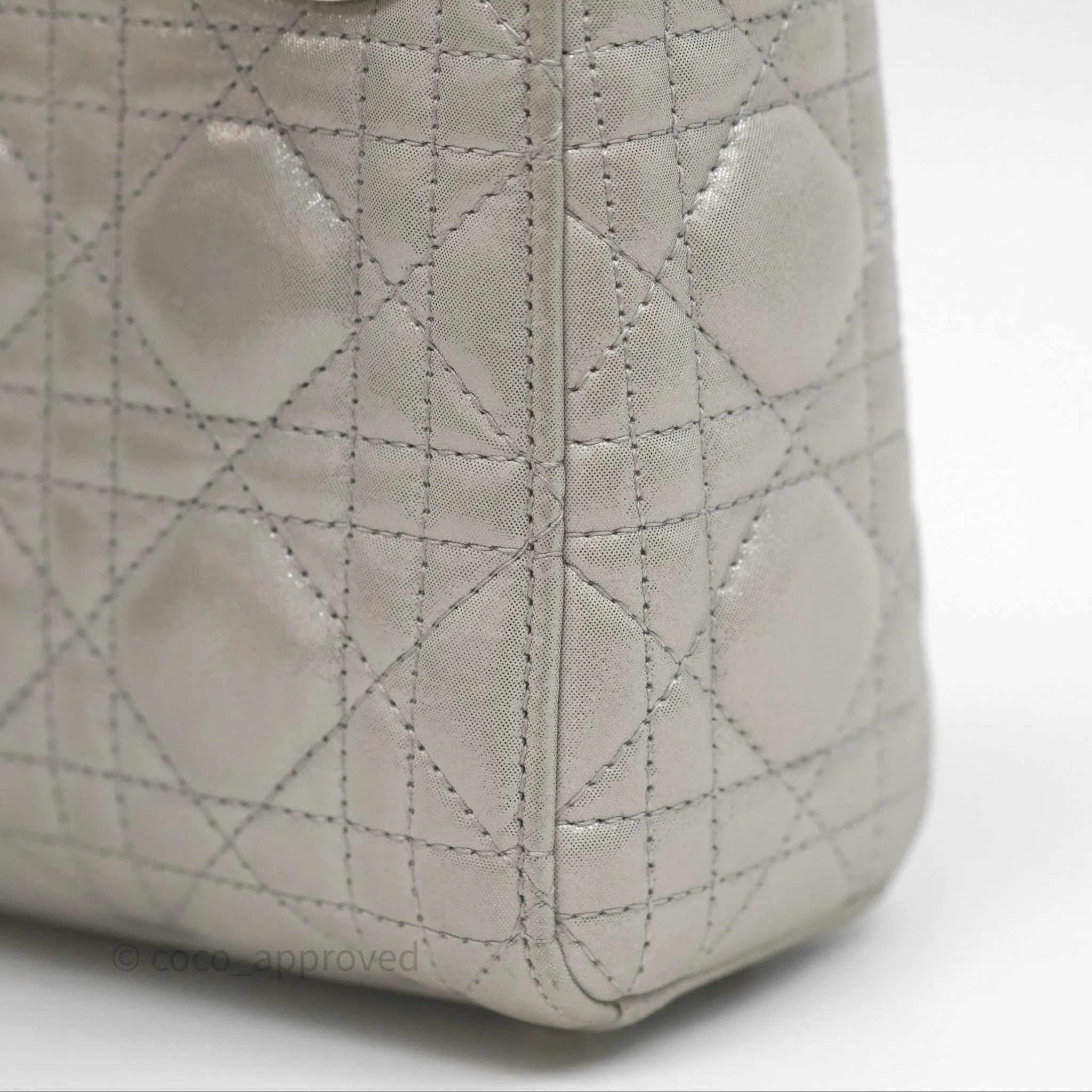 Christian Dior Calfskin Cannage Mini Lady Dior Grey