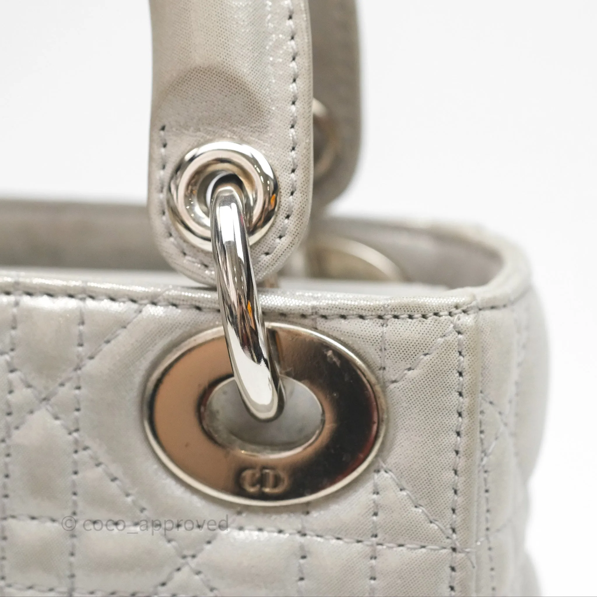 Christian Dior Calfskin Cannage Mini Lady Dior Grey