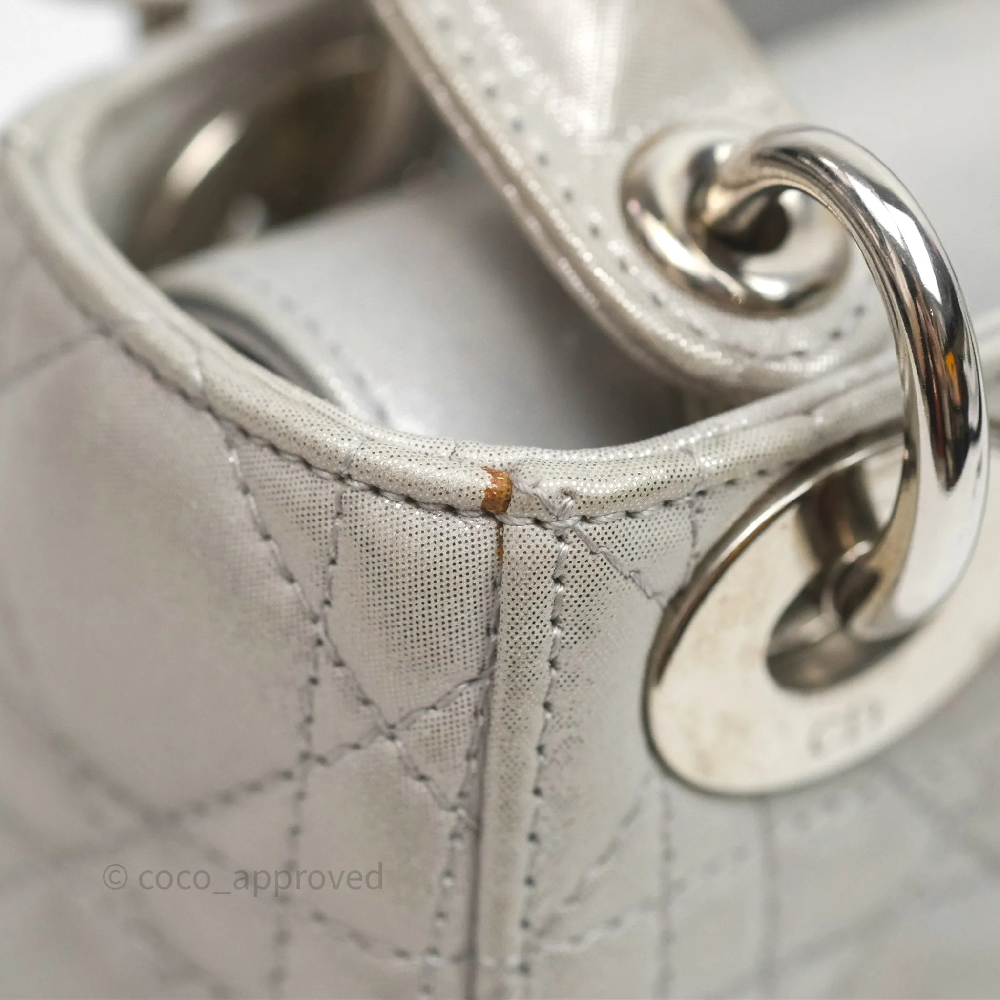 Christian Dior Calfskin Cannage Mini Lady Dior Grey