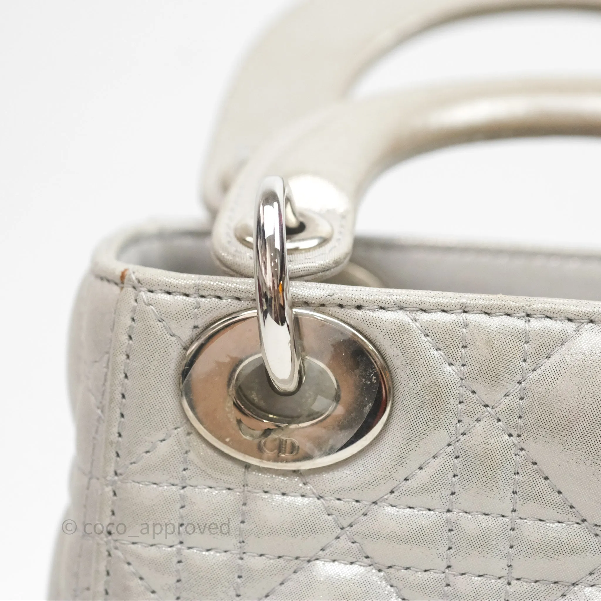Christian Dior Calfskin Cannage Mini Lady Dior Grey