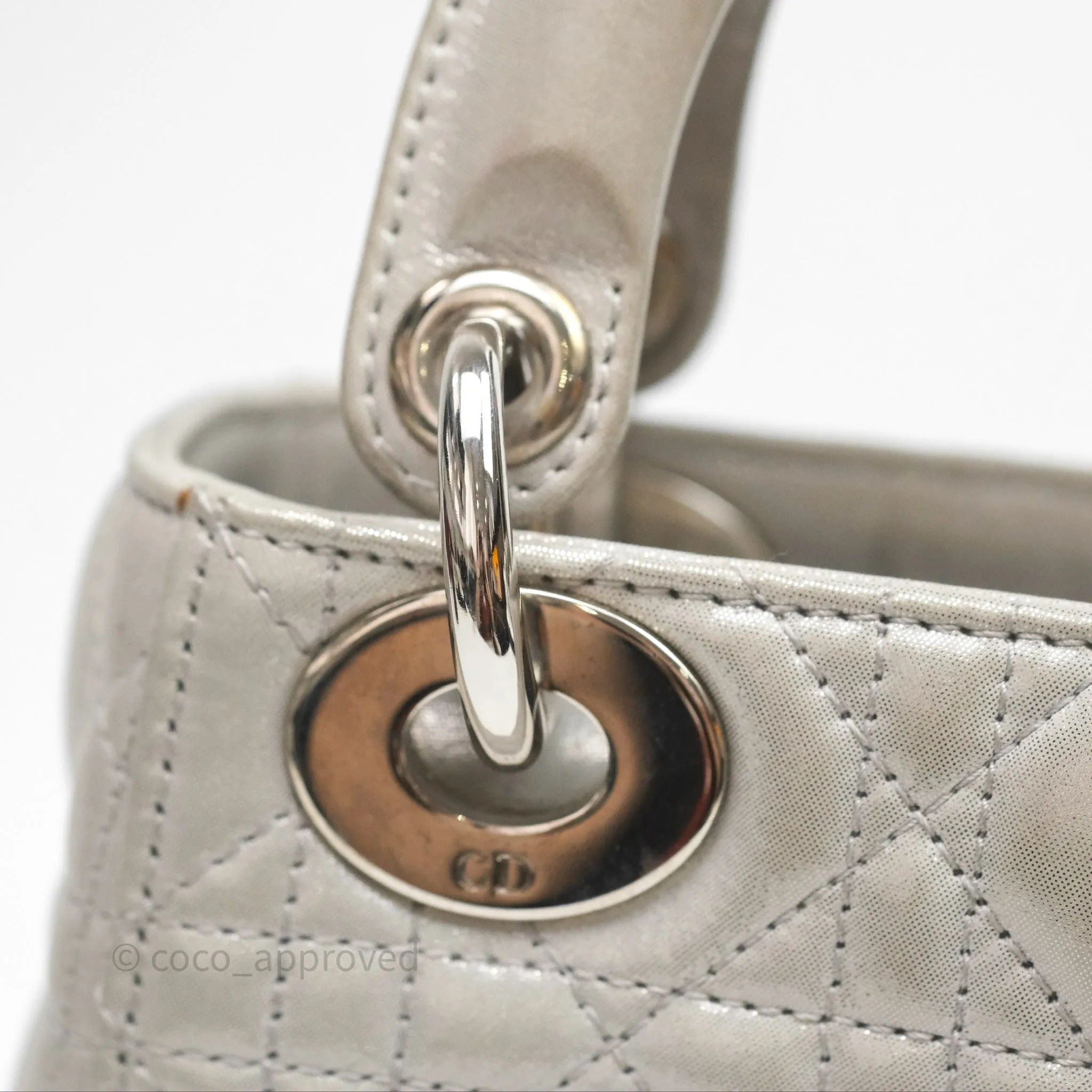 Christian Dior Calfskin Cannage Mini Lady Dior Grey