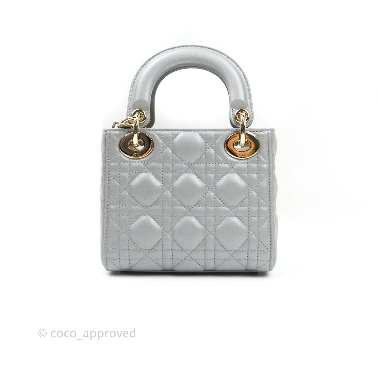 Christian Dior Calfskin Cannage Mini Lady Dior Grey