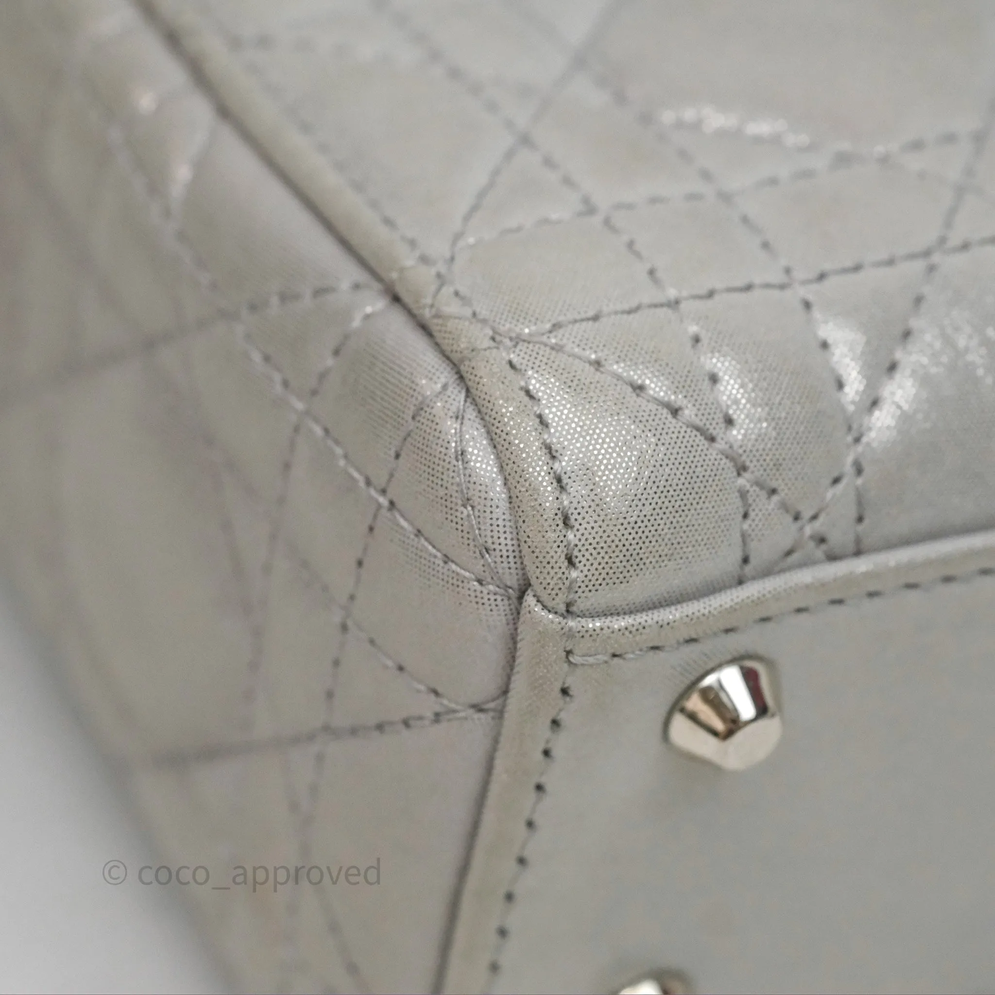 Christian Dior Calfskin Cannage Mini Lady Dior Grey