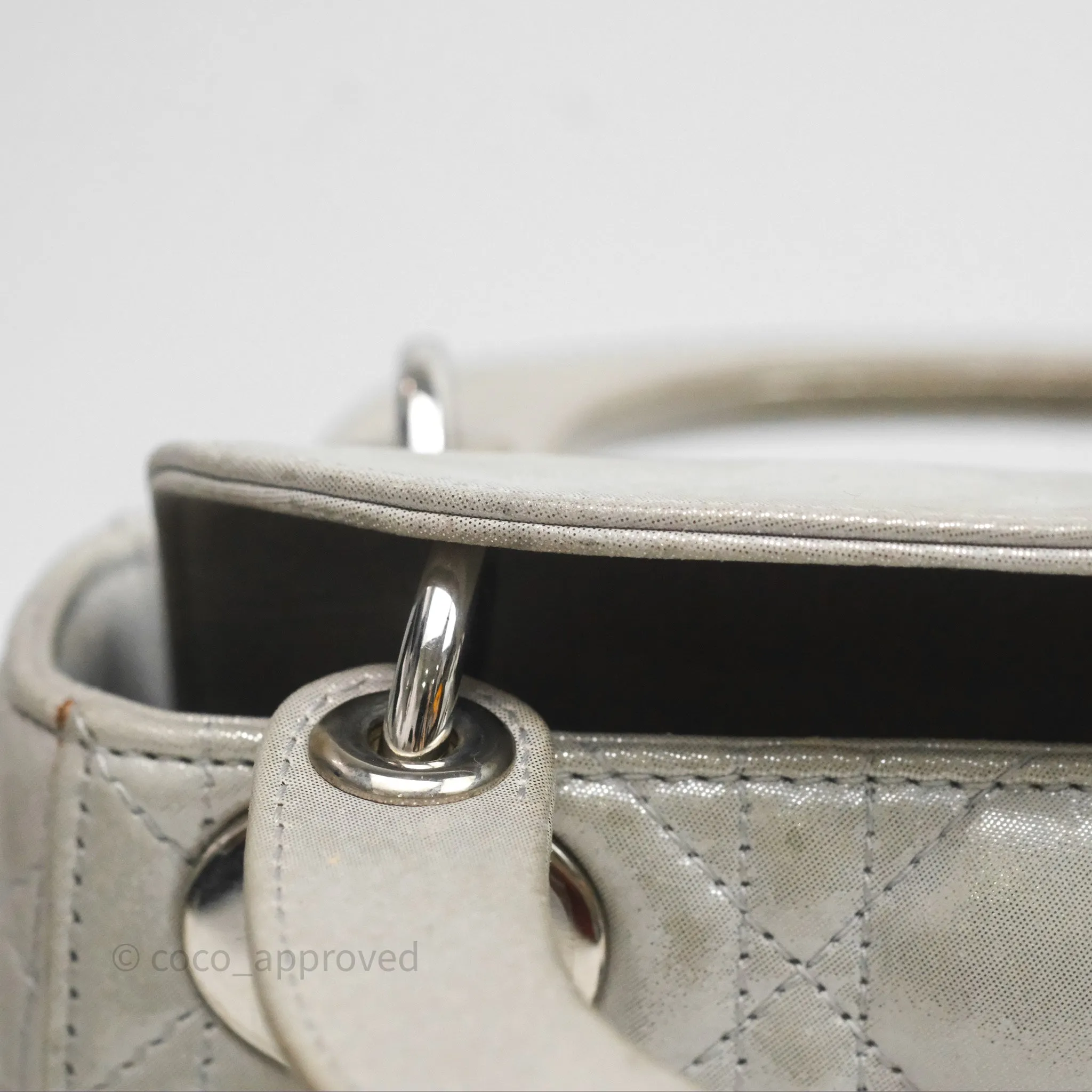 Christian Dior Calfskin Cannage Mini Lady Dior Grey