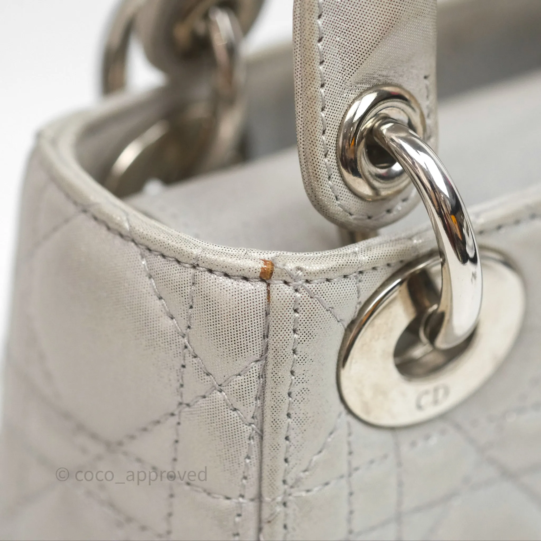 Christian Dior Calfskin Cannage Mini Lady Dior Grey