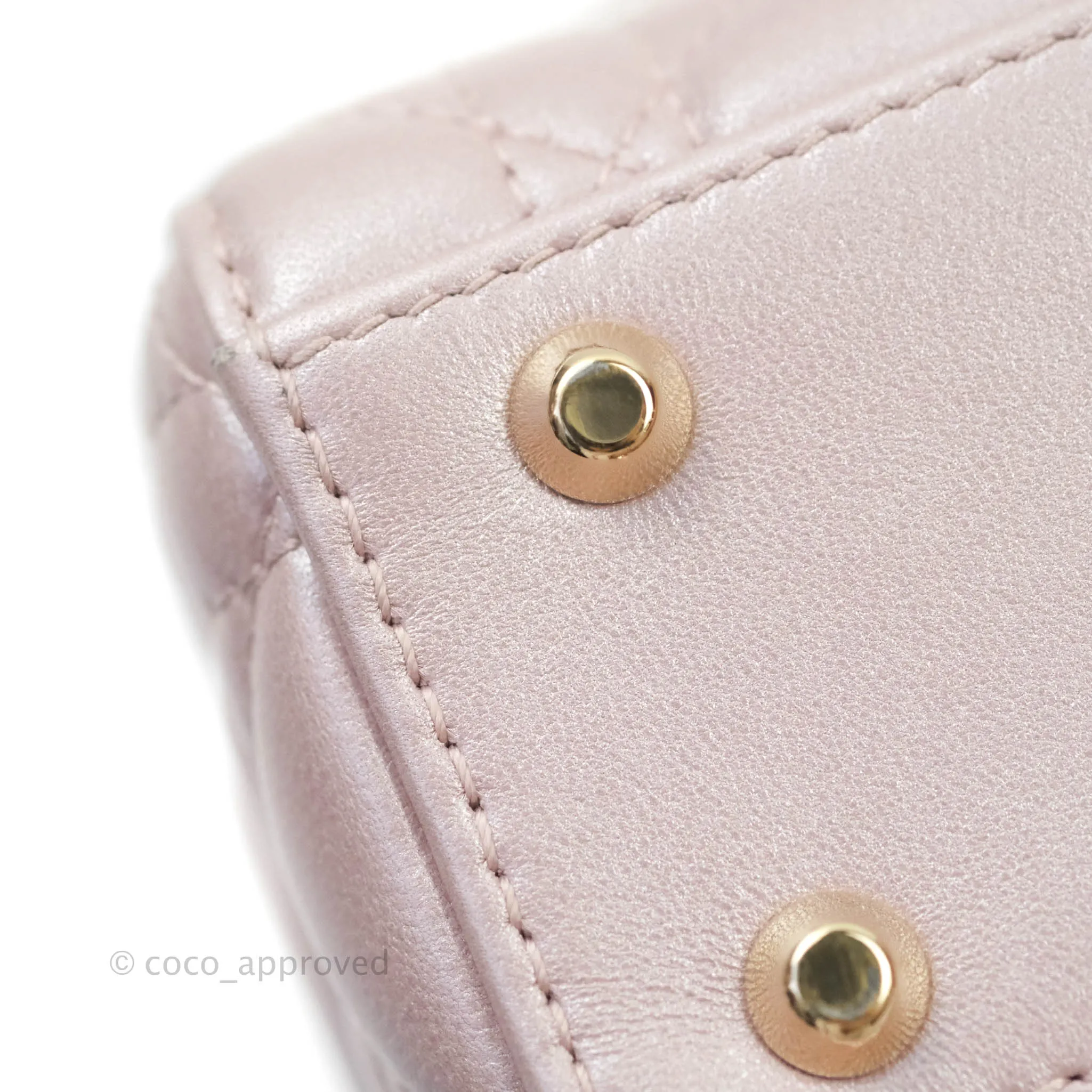 Christian Dior Calfskin Cannage Mini Lady Dior Light Pink