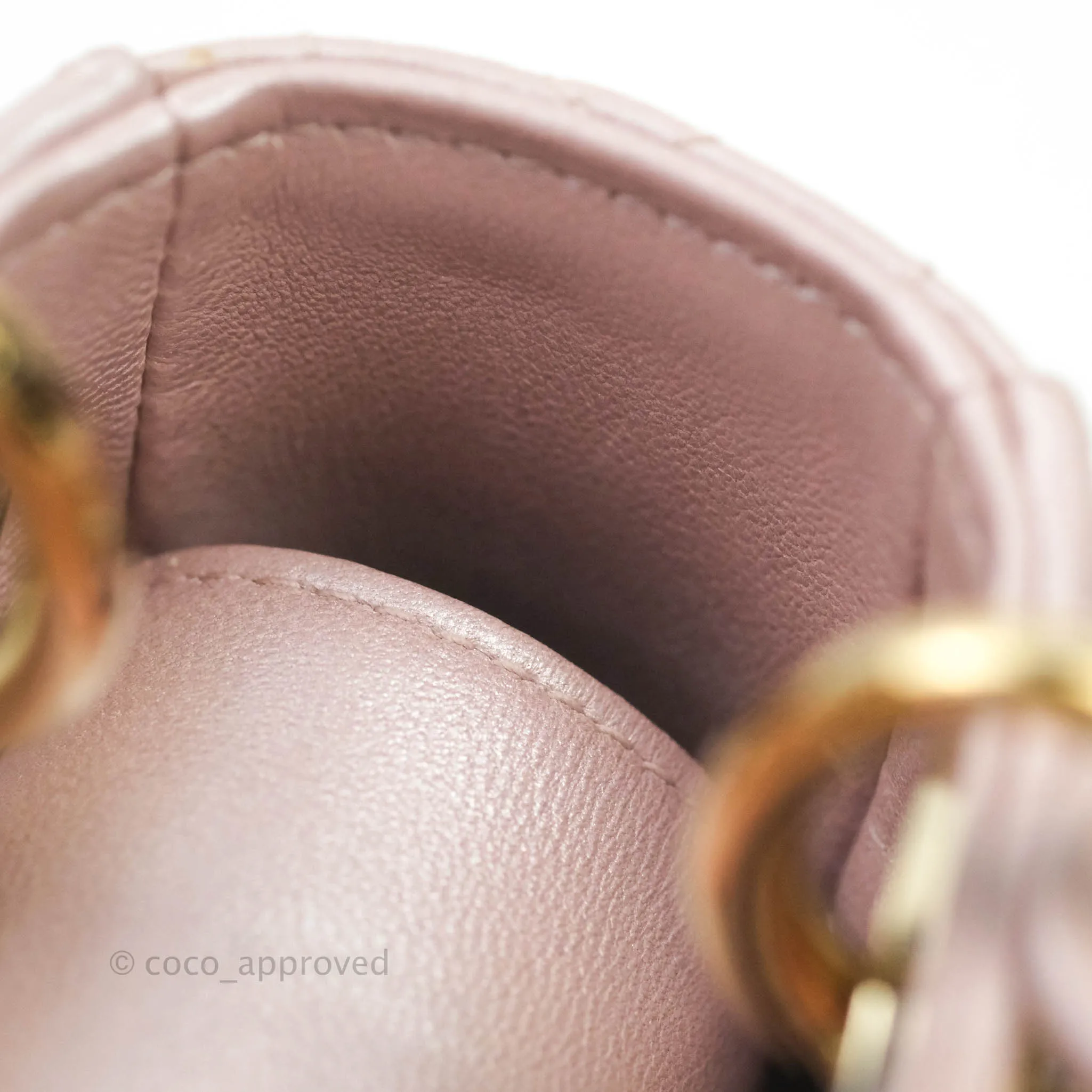 Christian Dior Calfskin Cannage Mini Lady Dior Light Pink