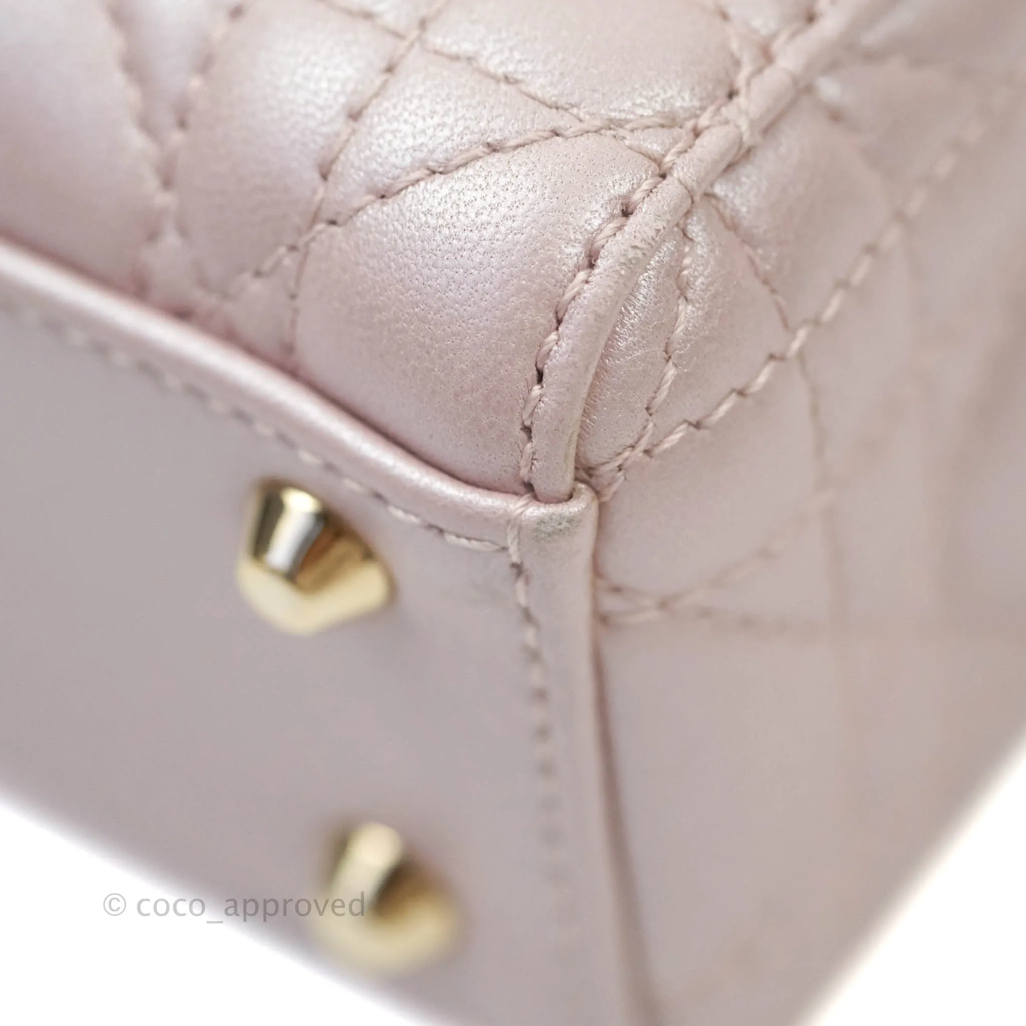 Christian Dior Calfskin Cannage Mini Lady Dior Light Pink