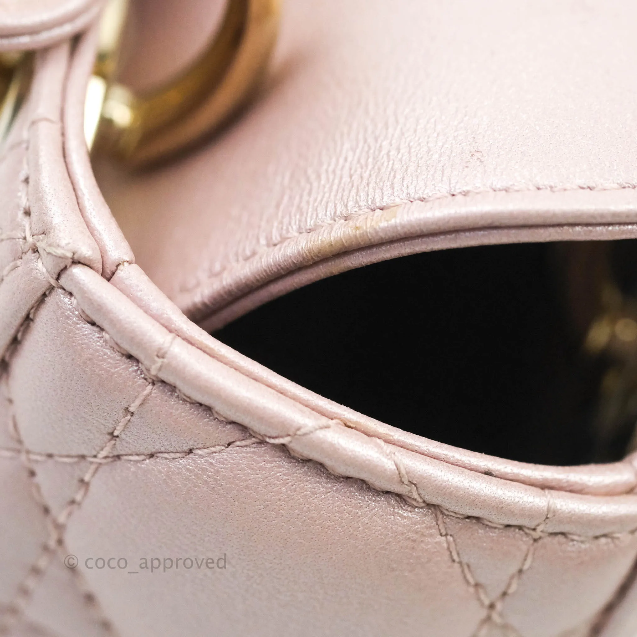 Christian Dior Calfskin Cannage Mini Lady Dior Light Pink