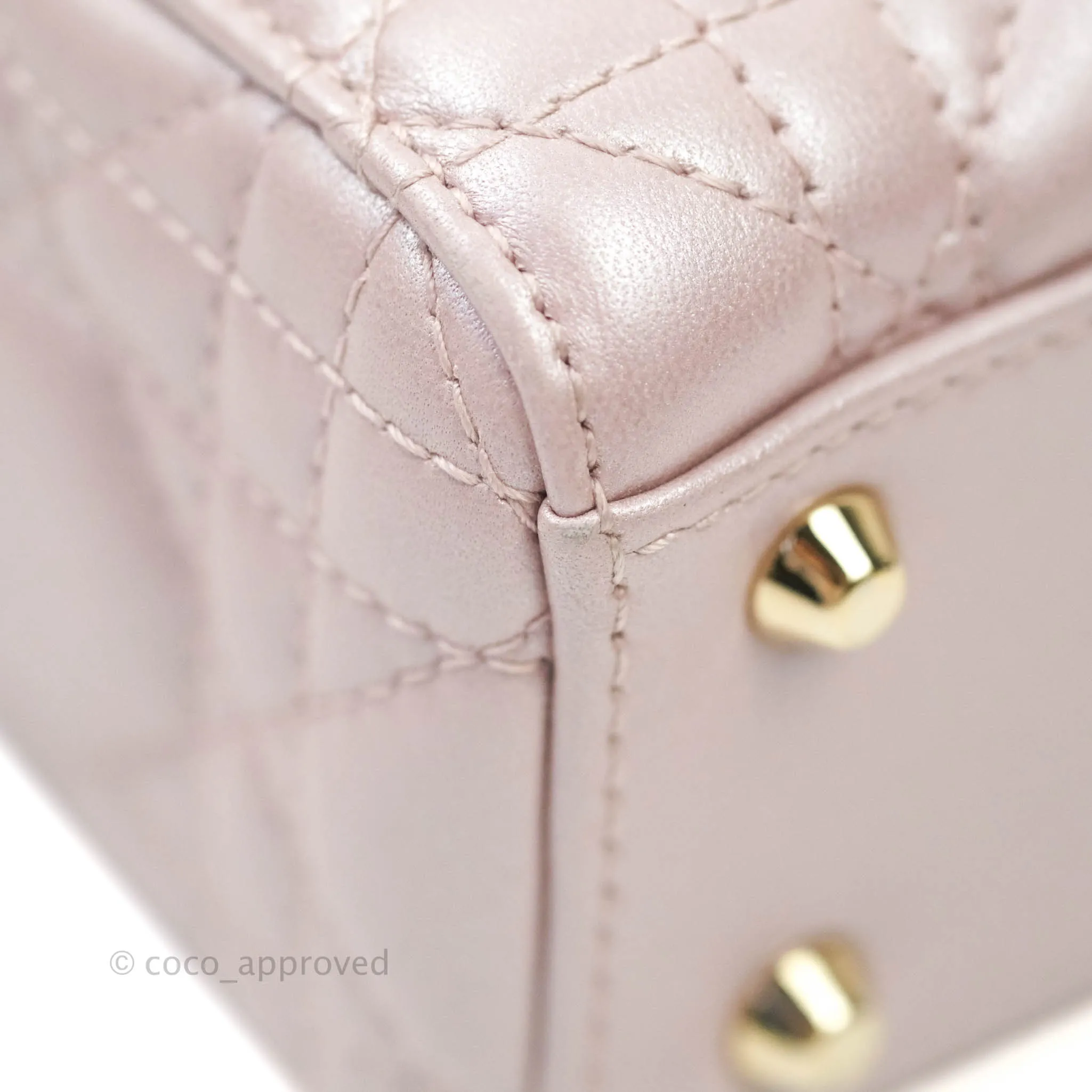 Christian Dior Calfskin Cannage Mini Lady Dior Light Pink