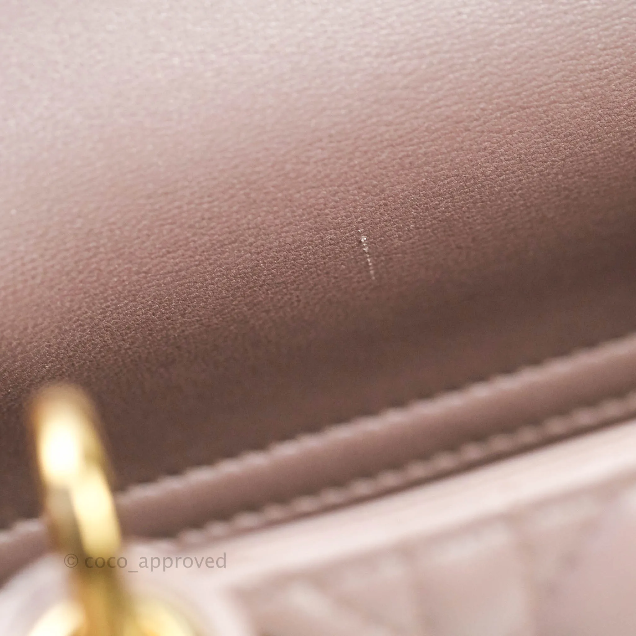 Christian Dior Calfskin Cannage Mini Lady Dior Light Pink