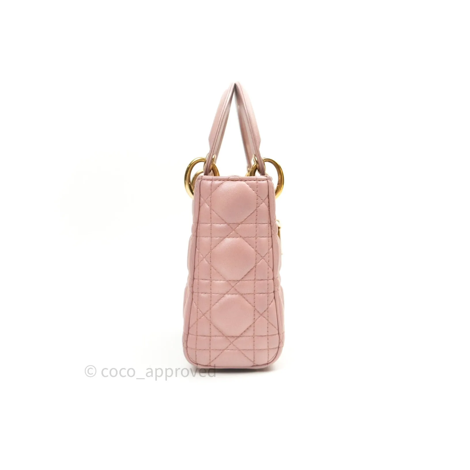 Christian Dior Calfskin Cannage Mini Lady Dior Pink