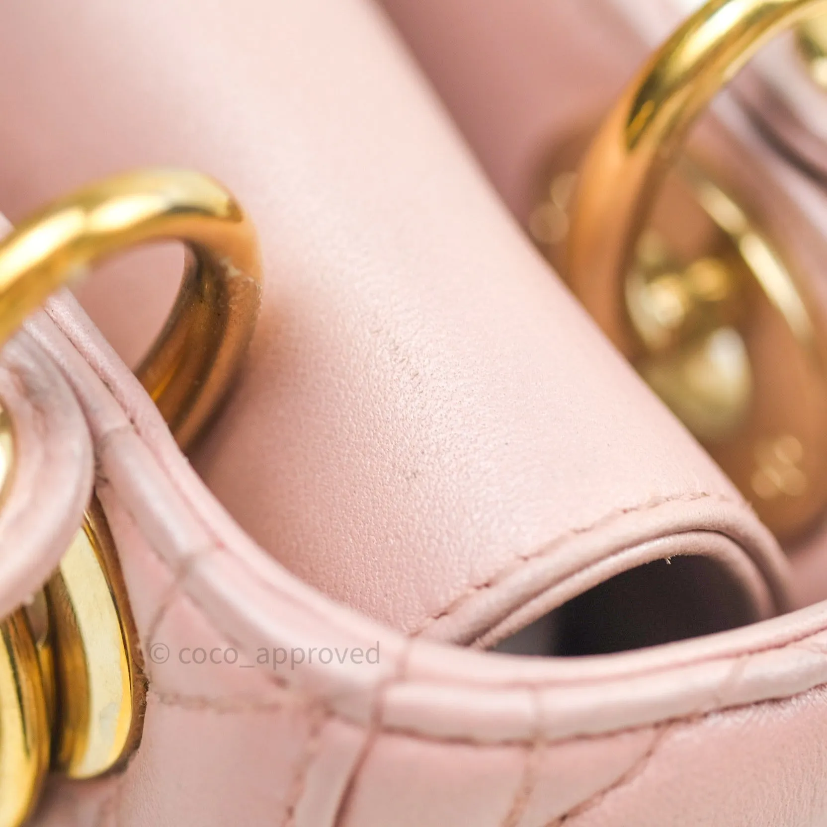Christian Dior Calfskin Cannage Mini Lady Dior Pink