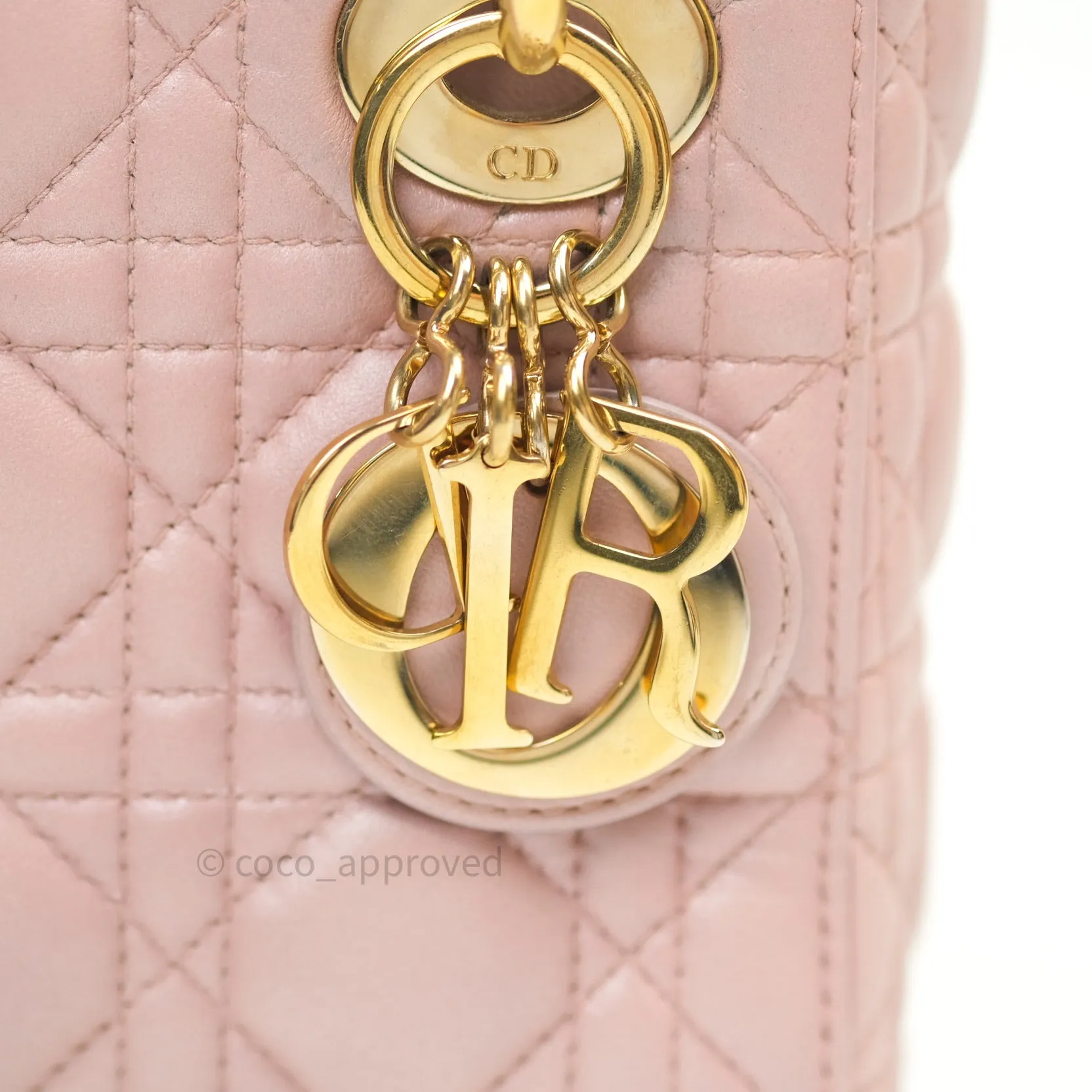 Christian Dior Calfskin Cannage Mini Lady Dior Pink