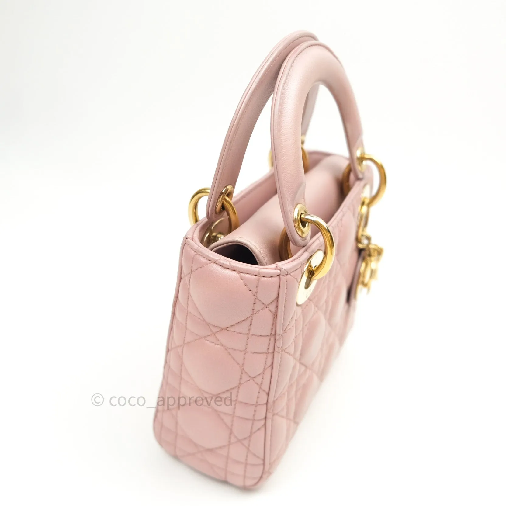 Christian Dior Calfskin Cannage Mini Lady Dior Pink