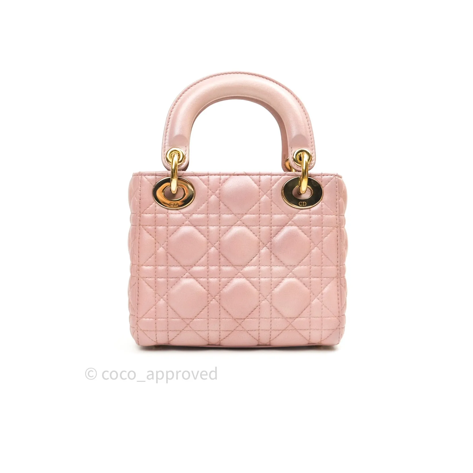 Christian Dior Calfskin Cannage Mini Lady Dior Pink