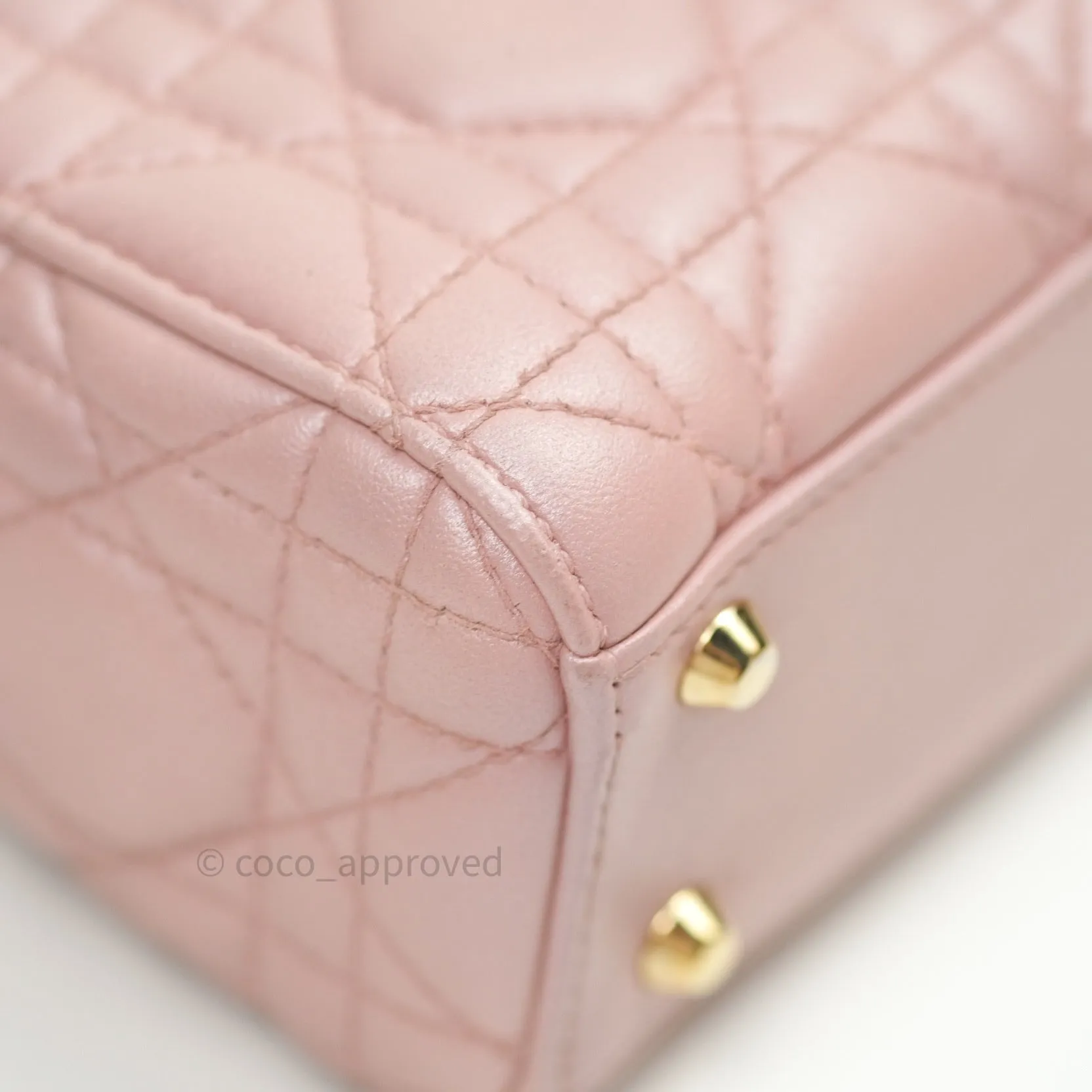 Christian Dior Calfskin Cannage Mini Lady Dior Pink