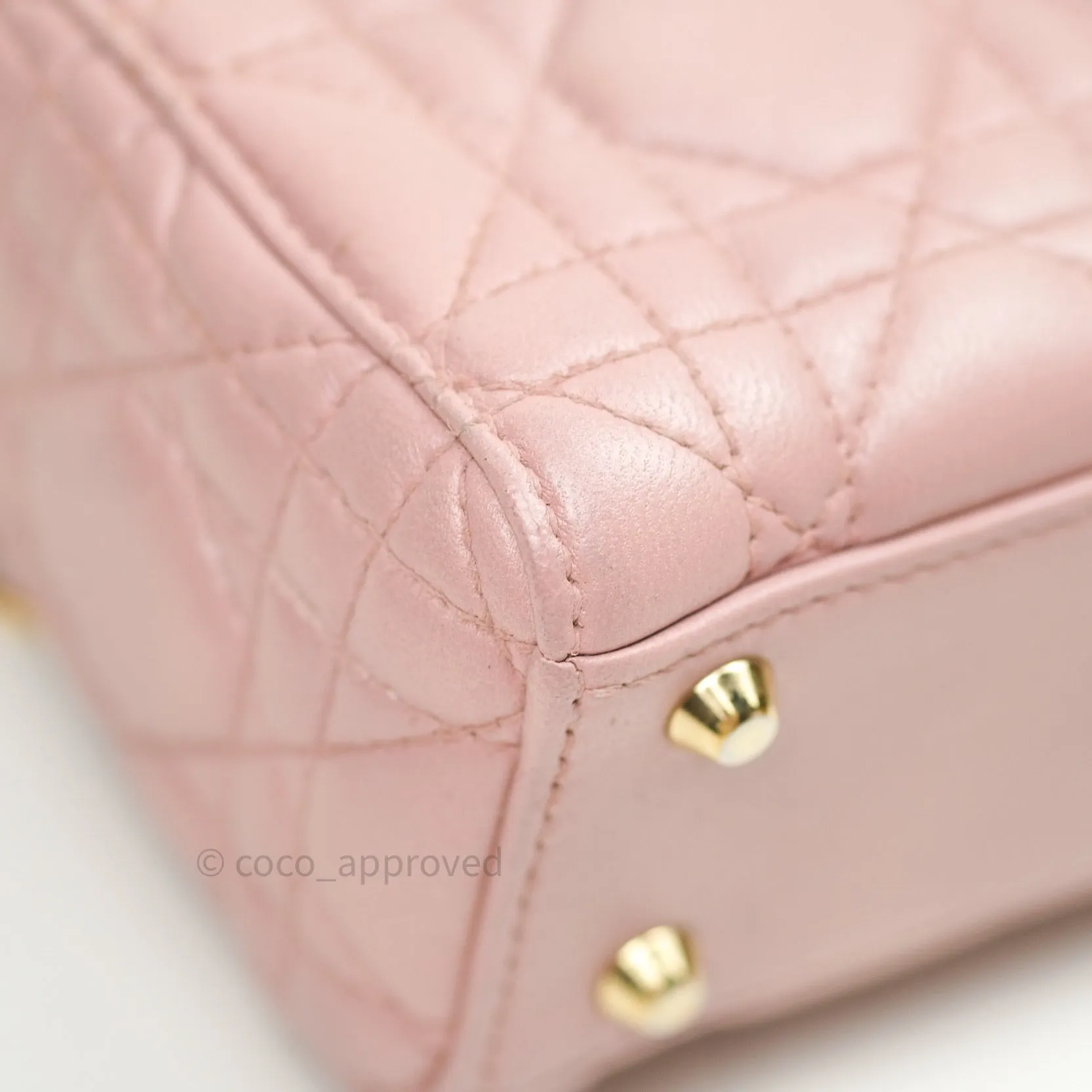 Christian Dior Calfskin Cannage Mini Lady Dior Pink