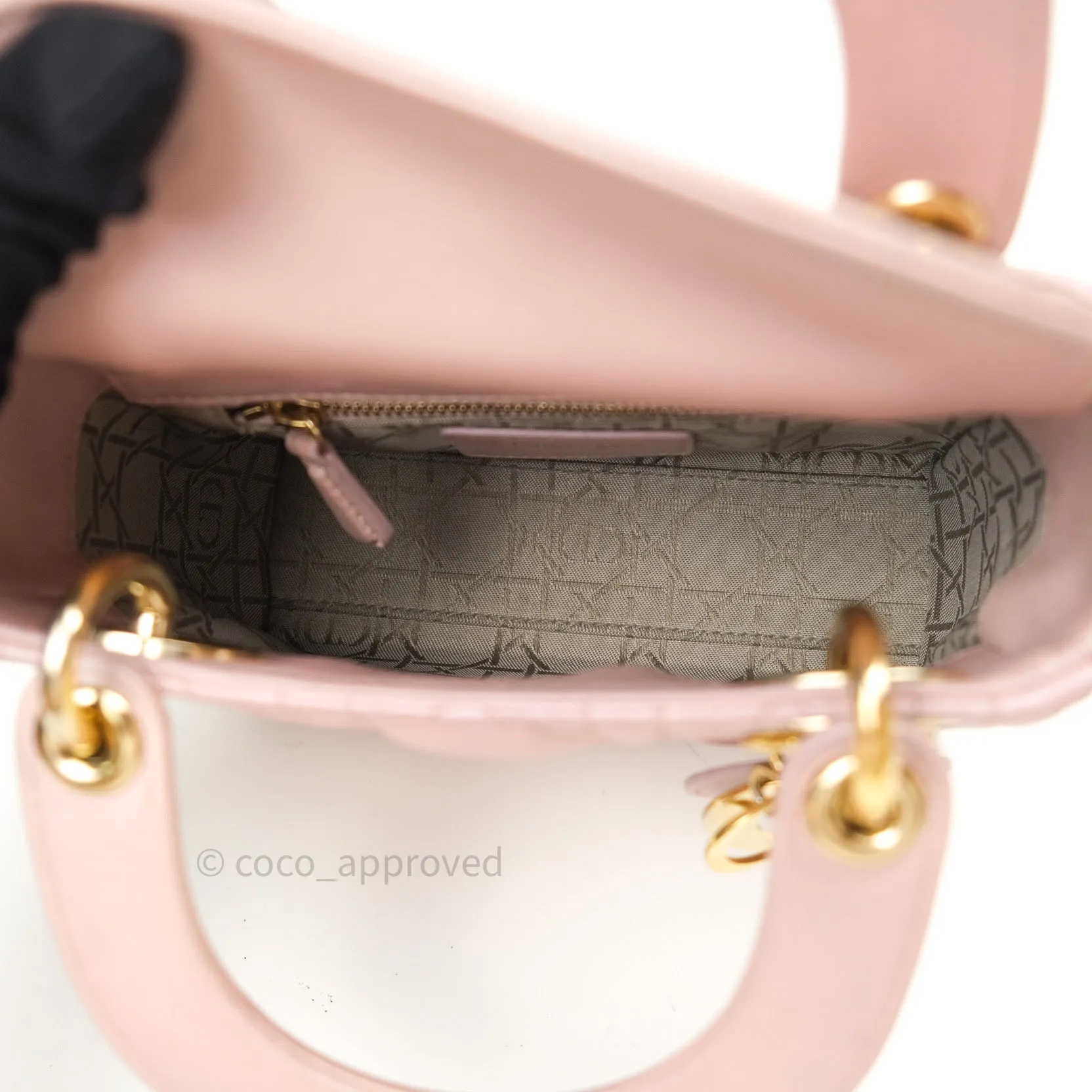 Christian Dior Calfskin Cannage Mini Lady Dior Pink