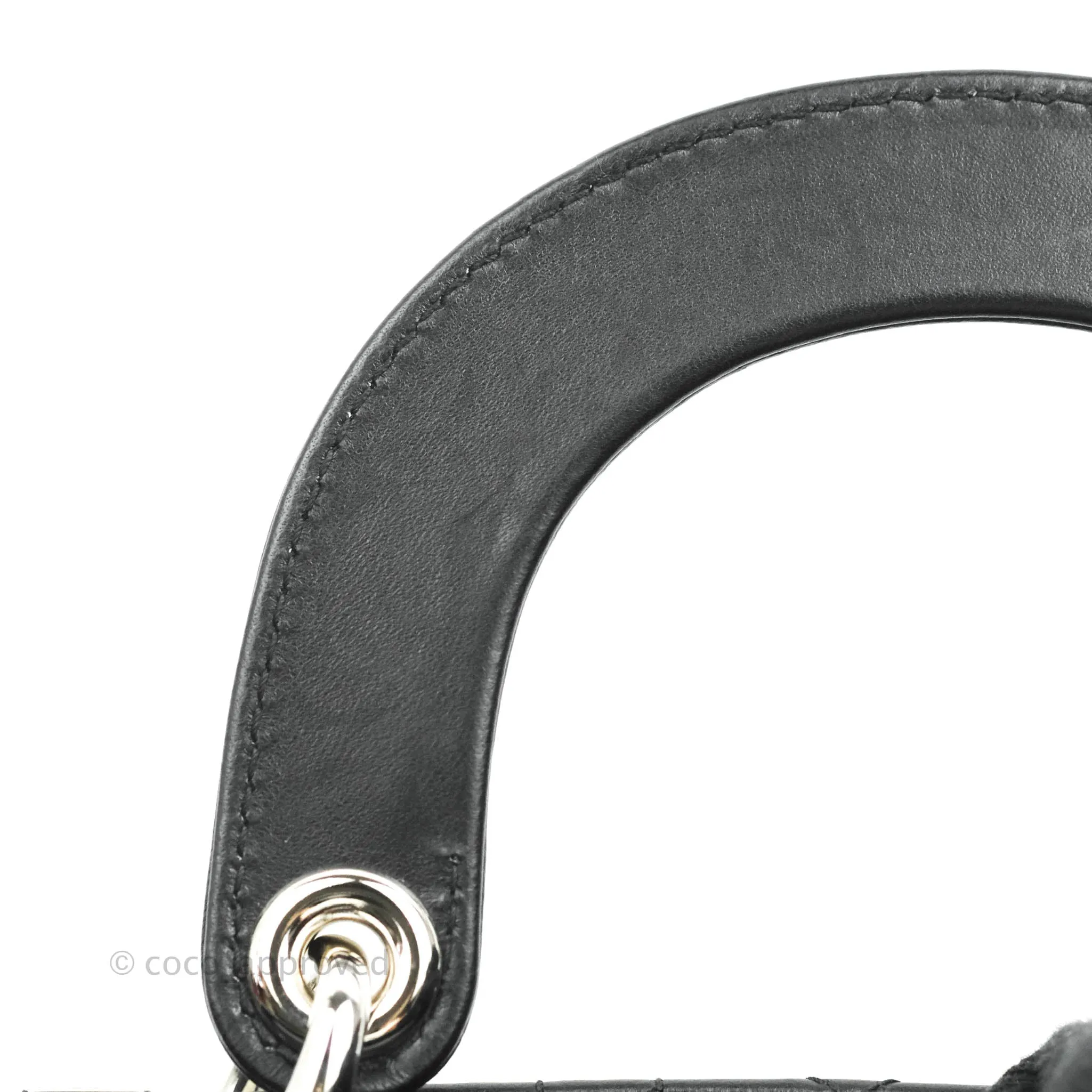 Christian Dior Cannage Mini Lady Dior Black Silver Hardware