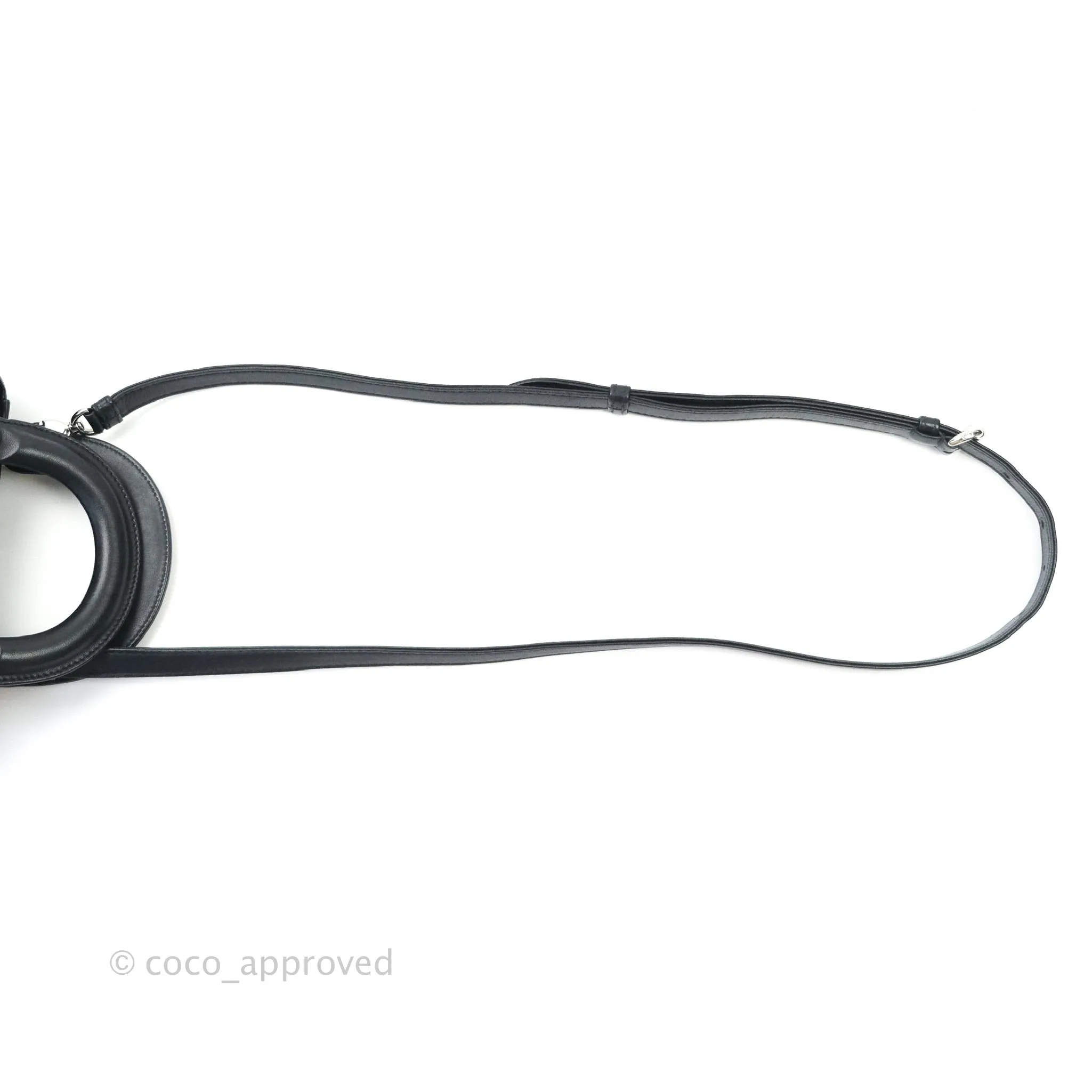 Christian Dior Cannage Mini Lady Dior Black Silver Hardware