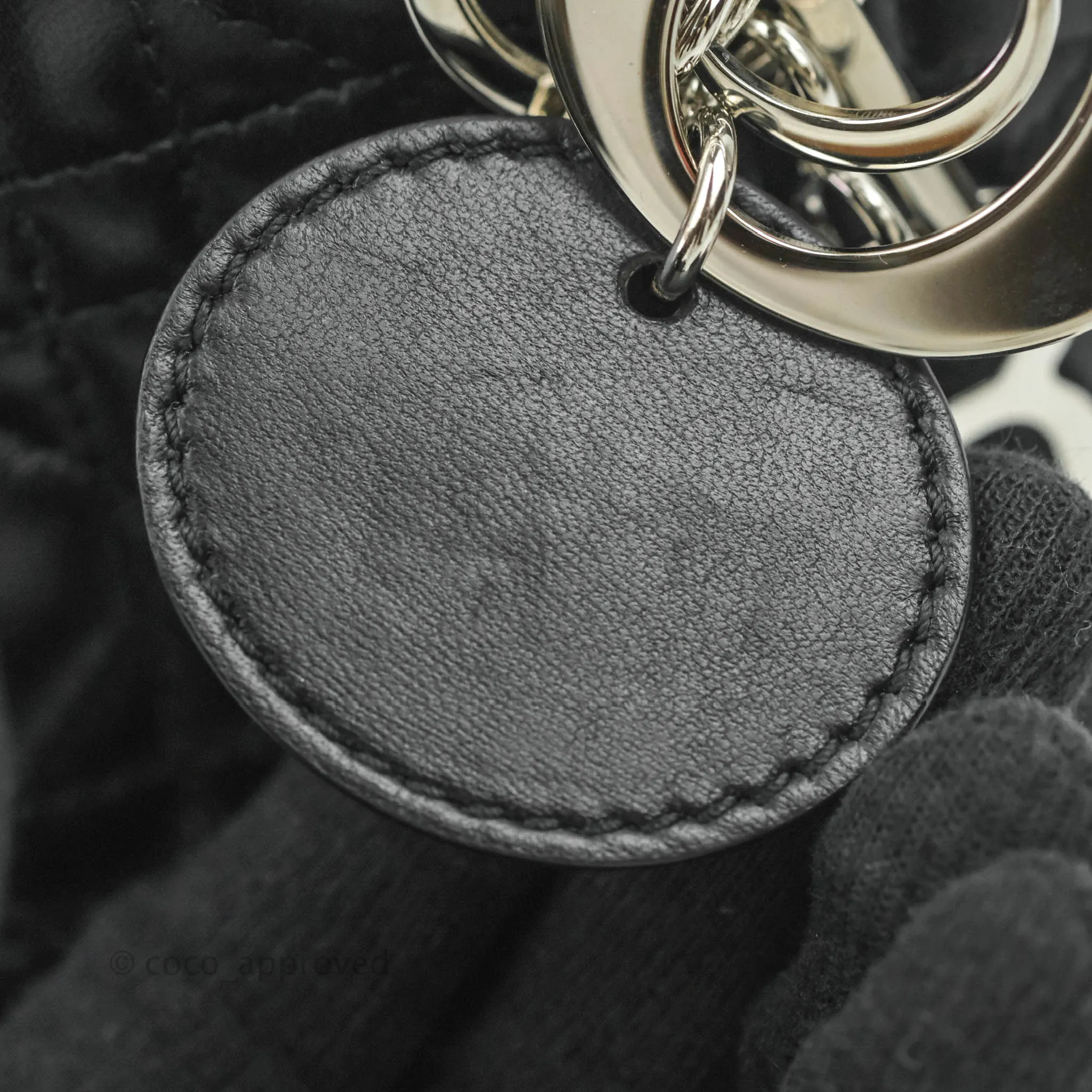 Christian Dior Cannage Mini Lady Dior Black Silver Hardware