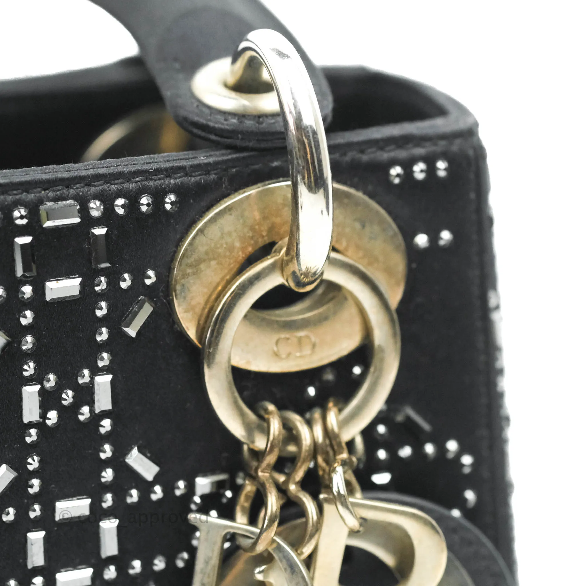 Christian Dior Cannage Mini Lady Dior Satin Crystal