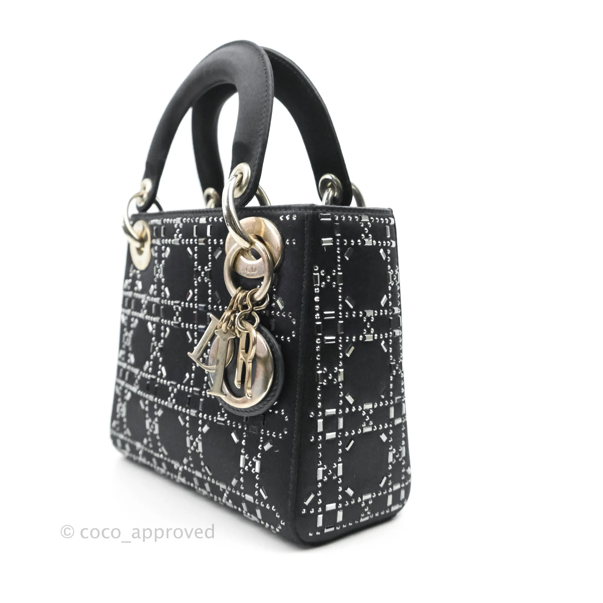 Christian Dior Cannage Mini Lady Dior Satin Crystal
