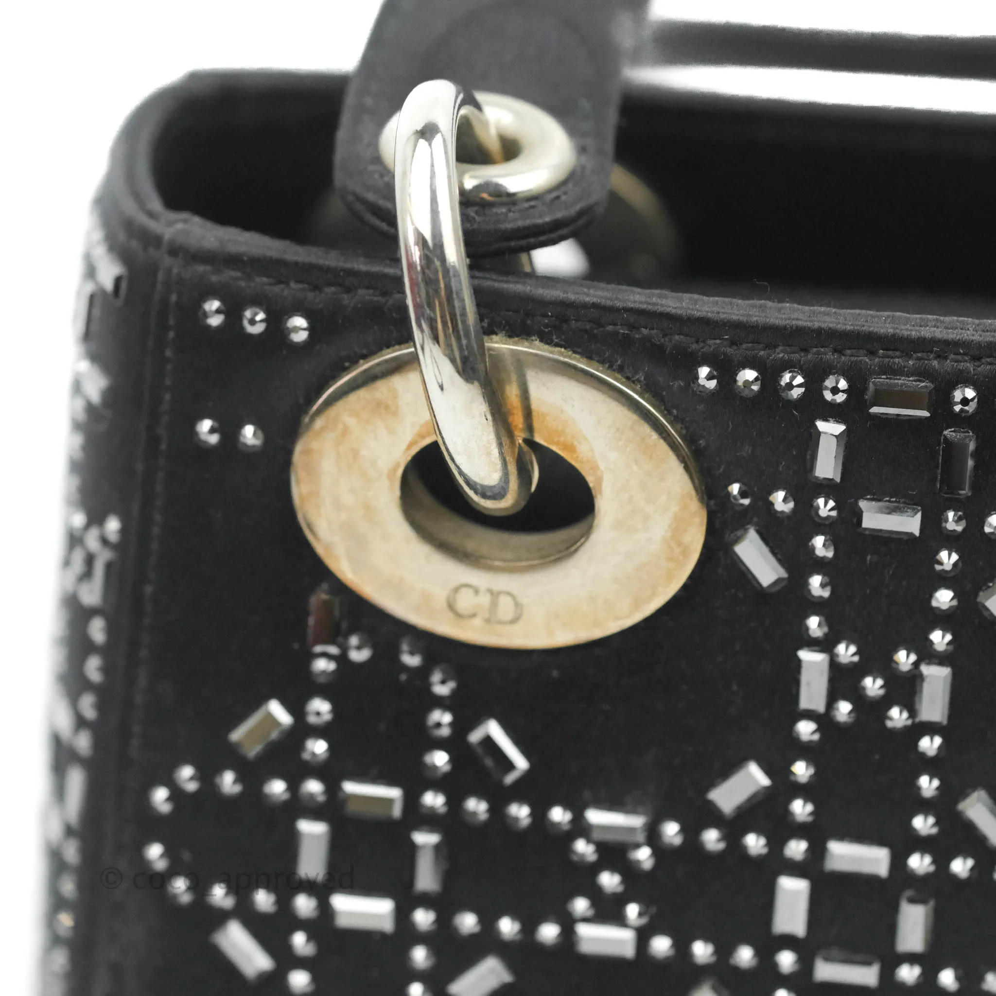 Christian Dior Cannage Mini Lady Dior Satin Crystal