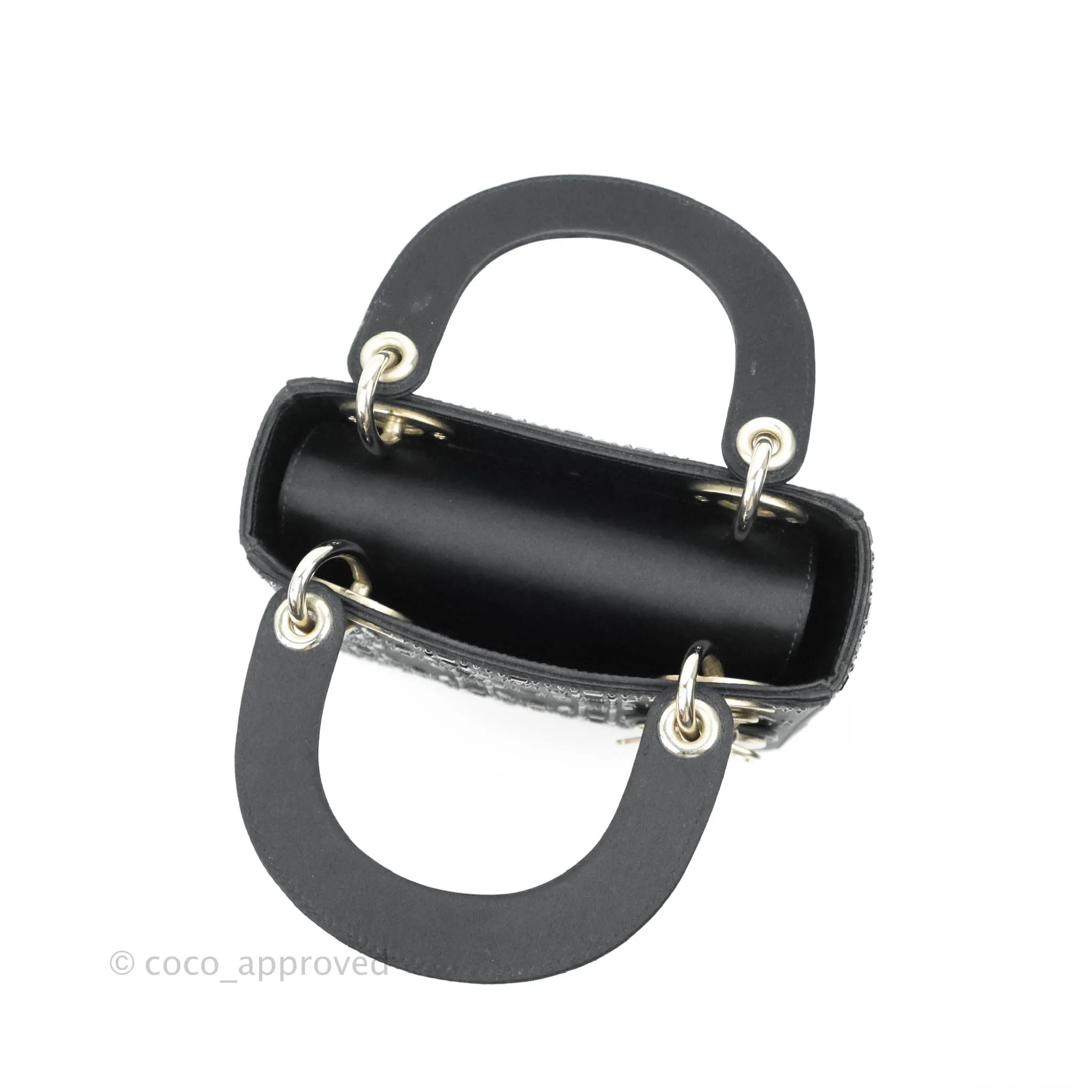 Christian Dior Cannage Mini Lady Dior Satin Crystal