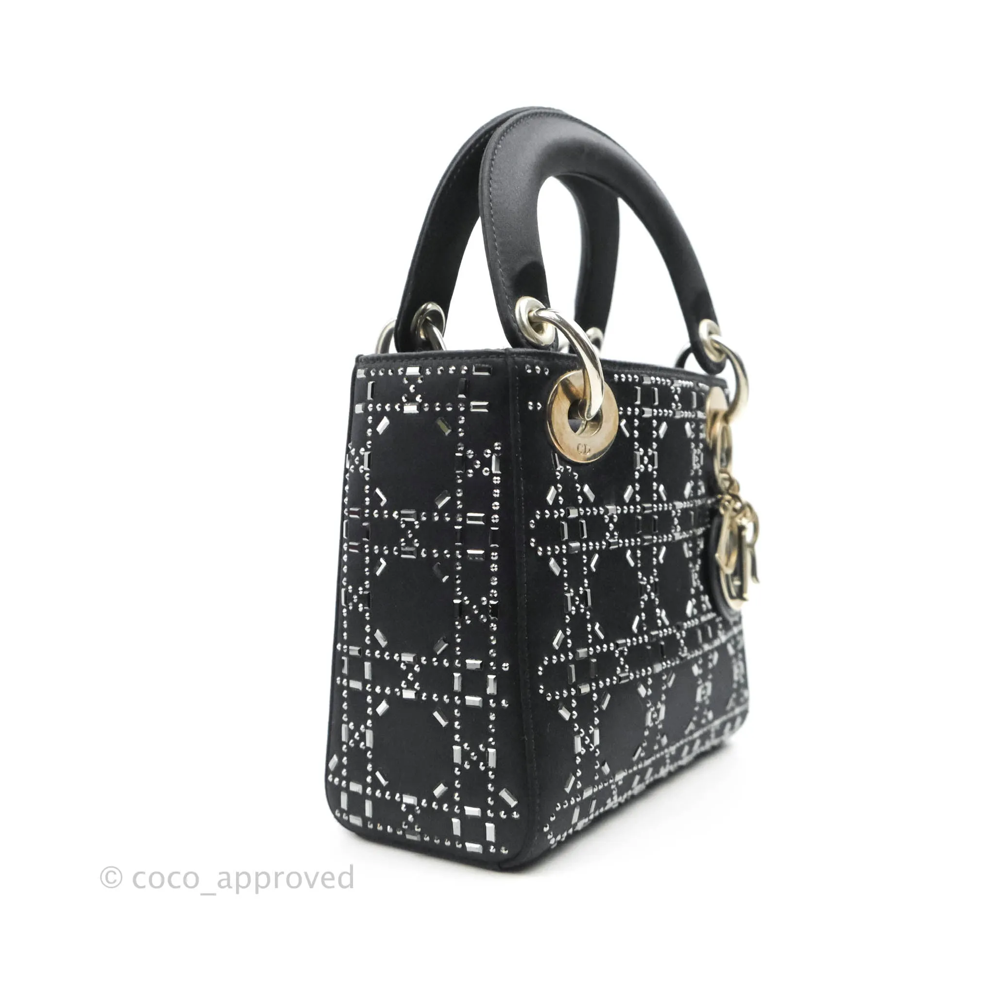 Christian Dior Cannage Mini Lady Dior Satin Crystal