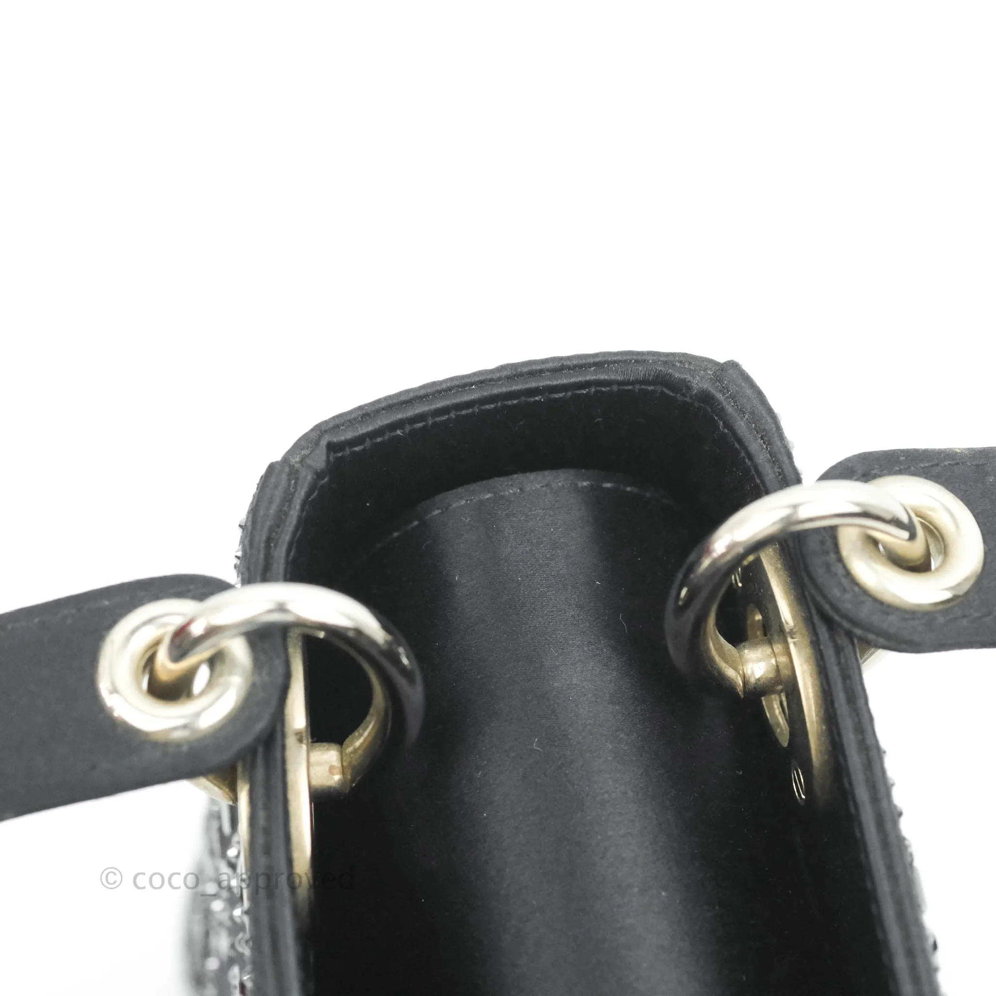 Christian Dior Cannage Mini Lady Dior Satin Crystal
