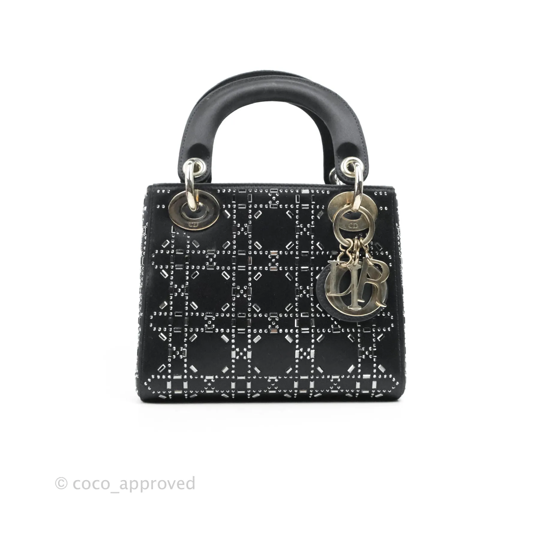 Christian Dior Cannage Mini Lady Dior Satin Crystal