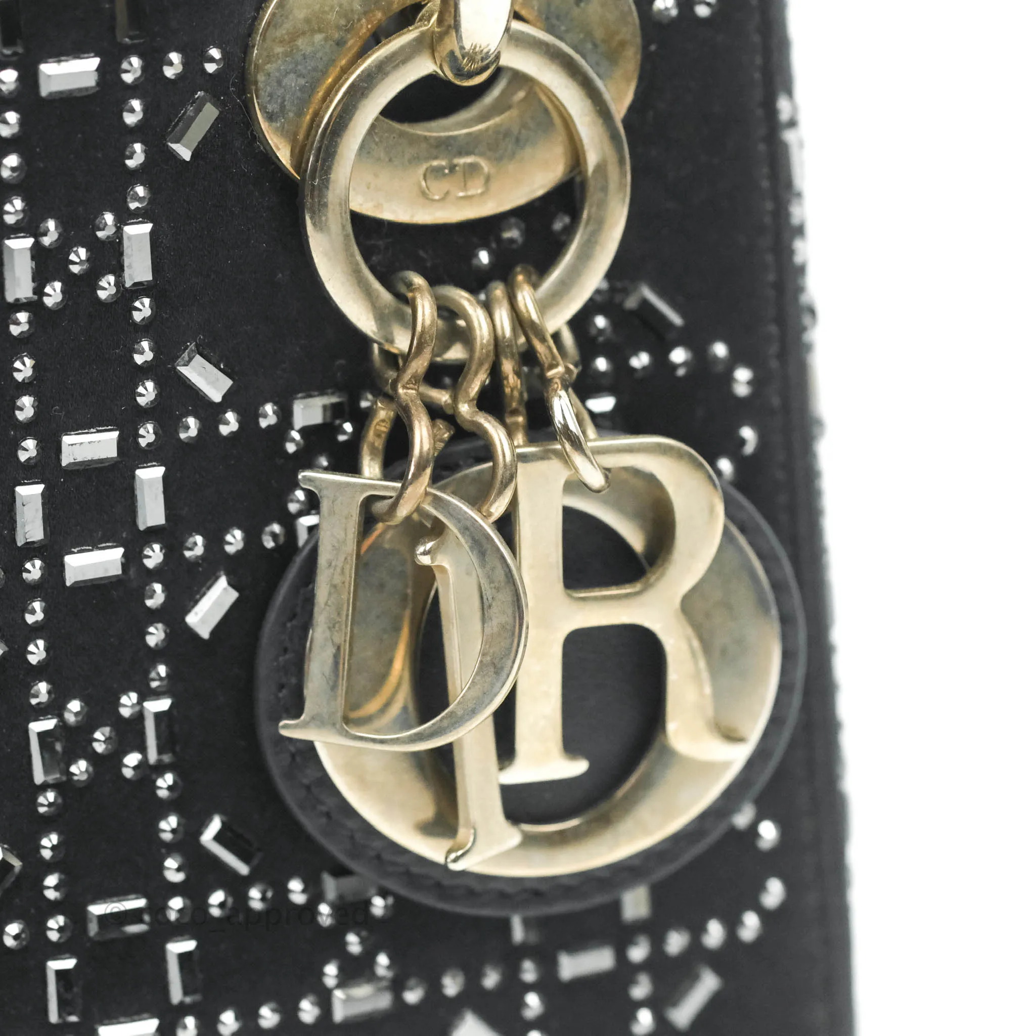 Christian Dior Cannage Mini Lady Dior Satin Crystal
