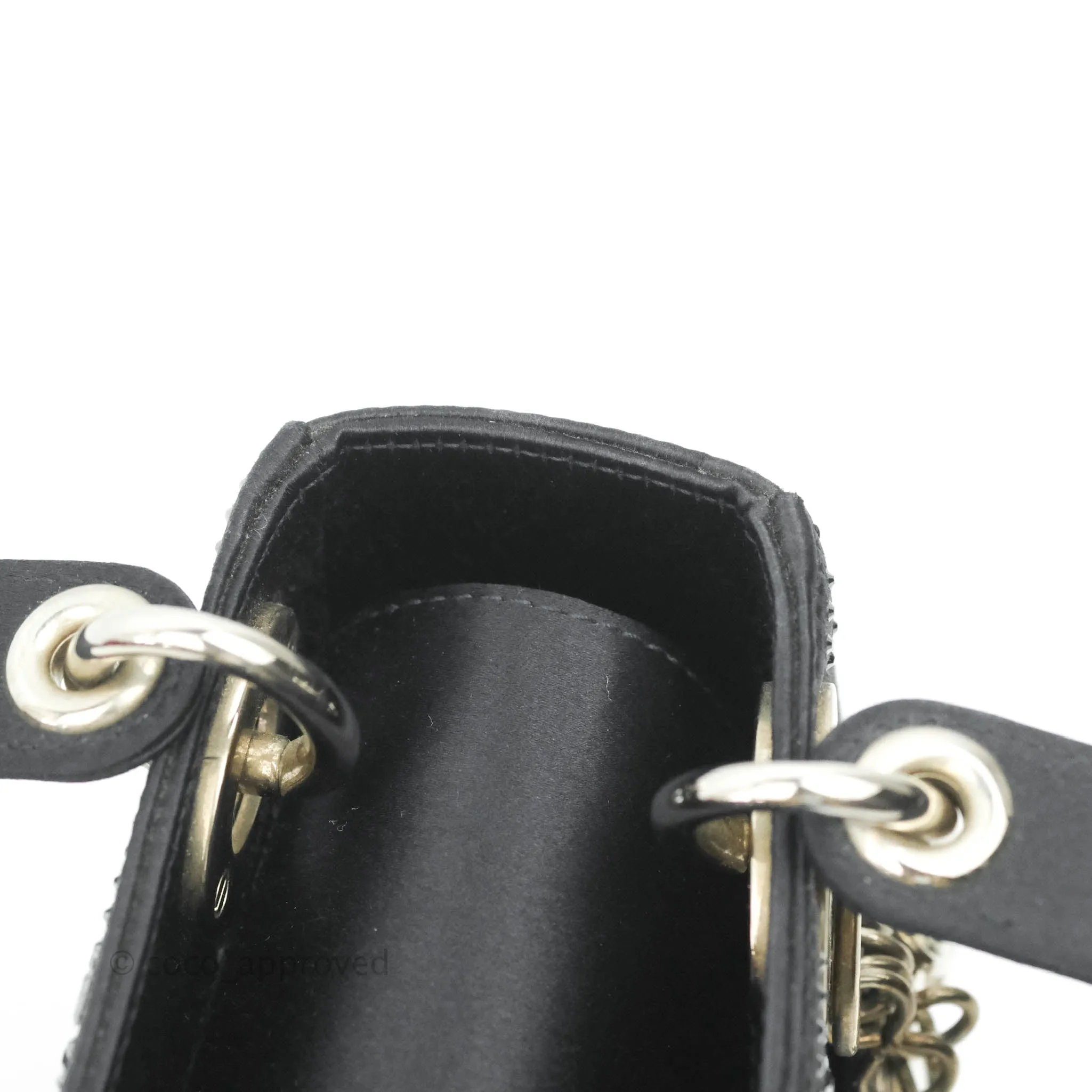 Christian Dior Cannage Mini Lady Dior Satin Crystal