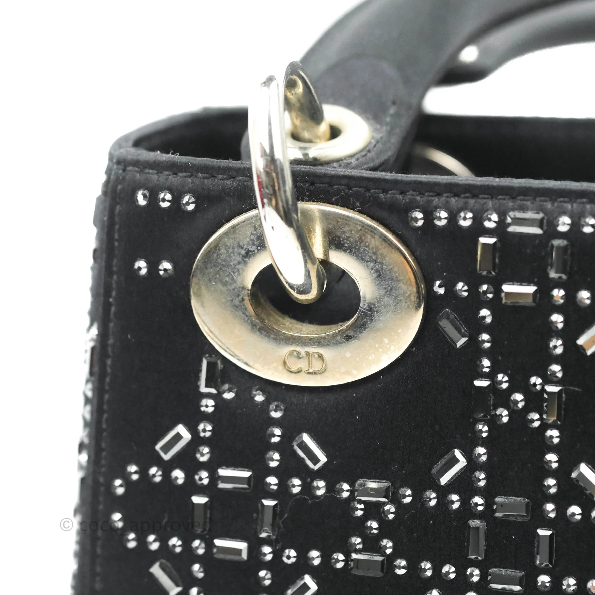 Christian Dior Cannage Mini Lady Dior Satin Crystal